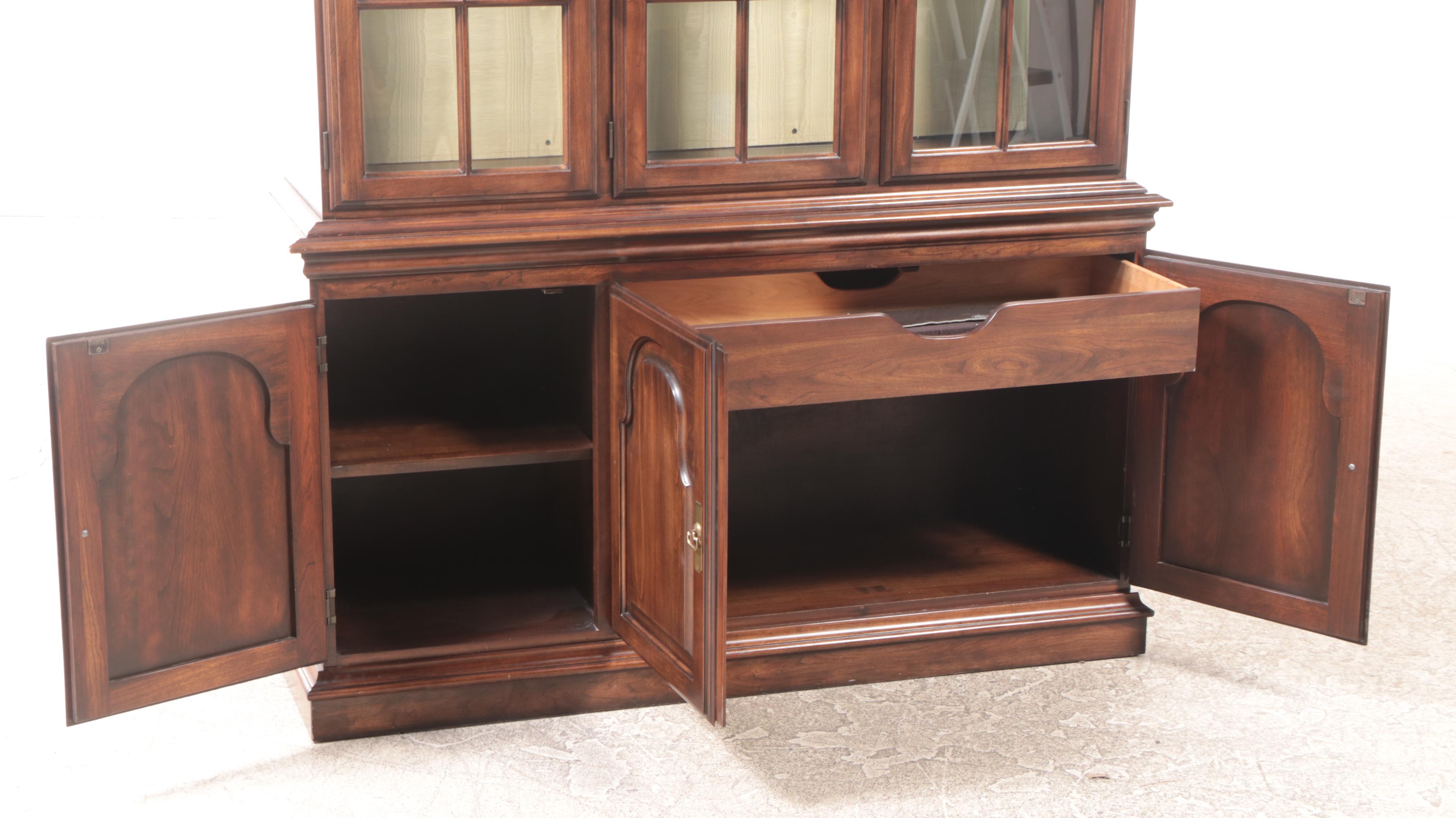 Harden Furniture Federal Style Cherrywood China Cabinet, Late 20th Century