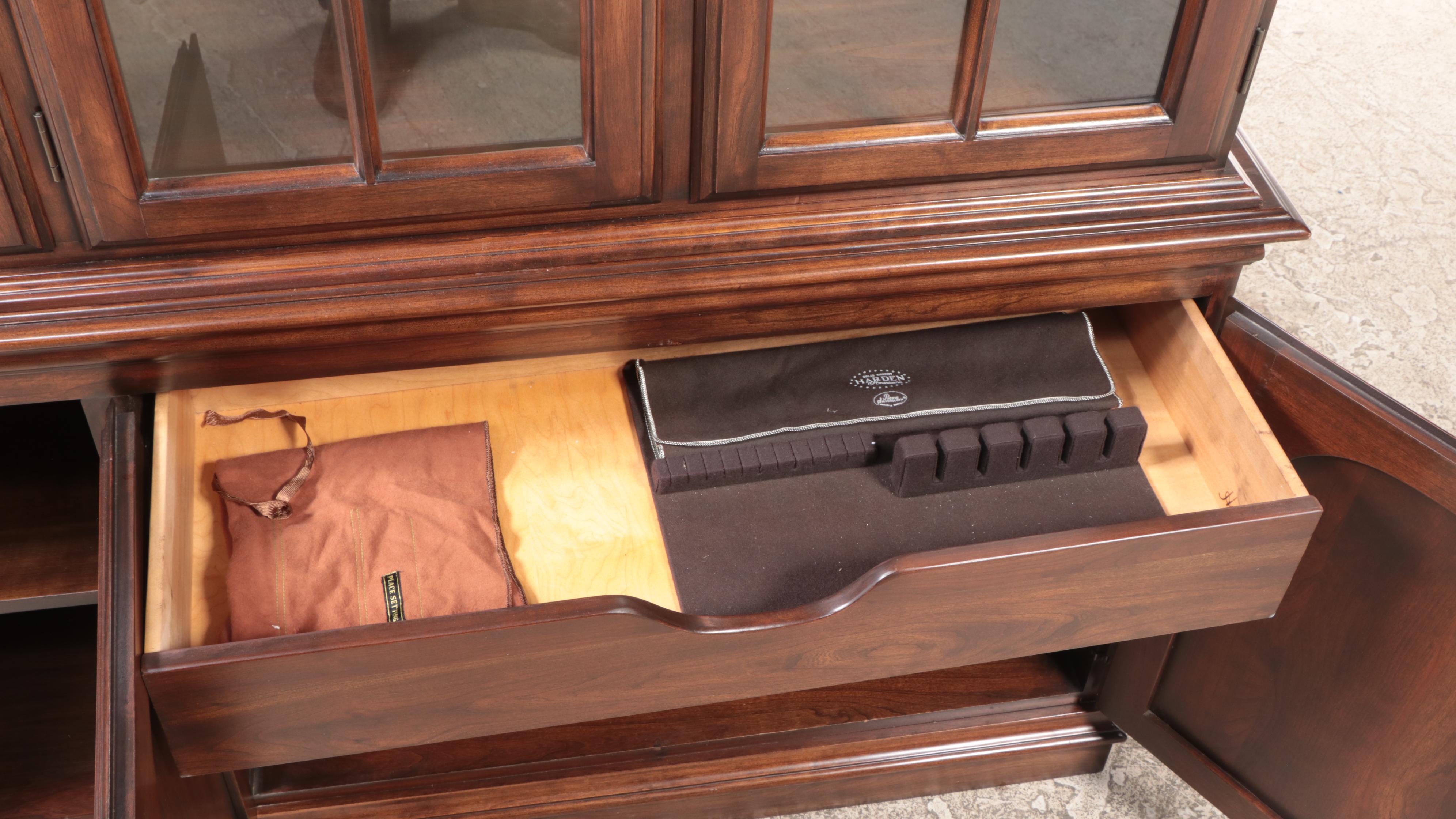 Harden Furniture Federal Style Cherrywood China Cabinet, Late 20th Century