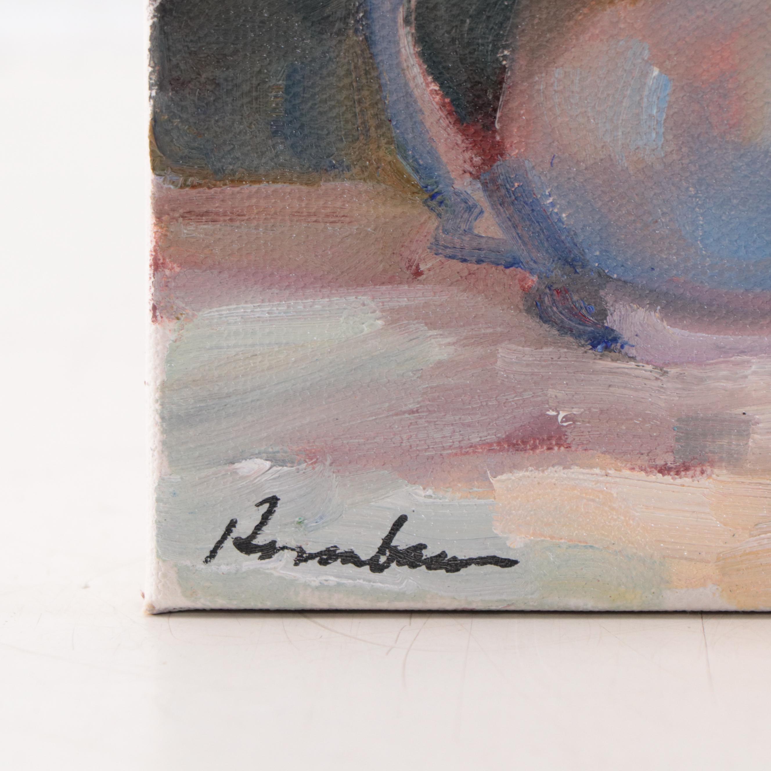 Sally Rosenbaum Floral Still Life Oil Painting, 21st Century