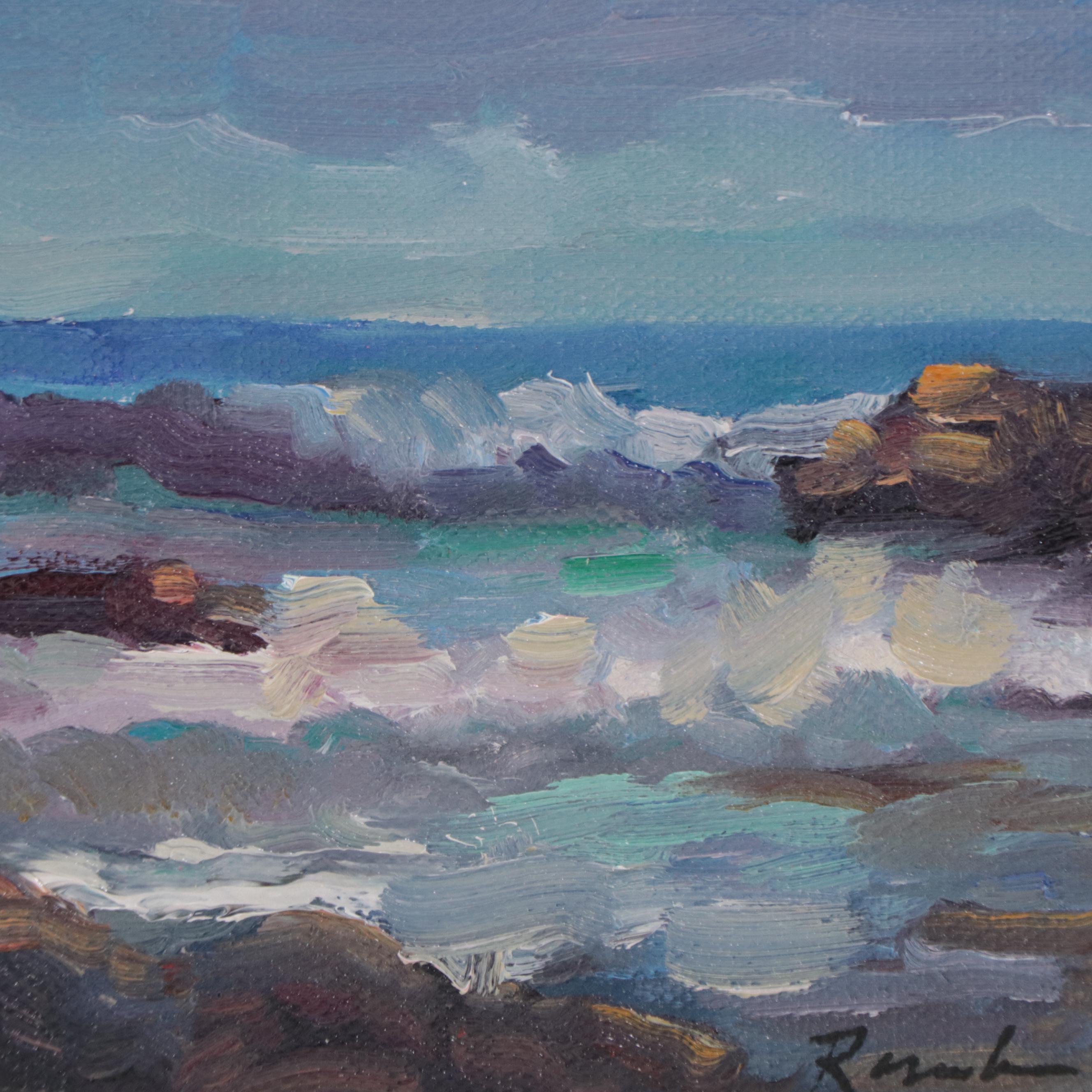 Sally Rosenbaum Seascape Oil Painting, 21st Century