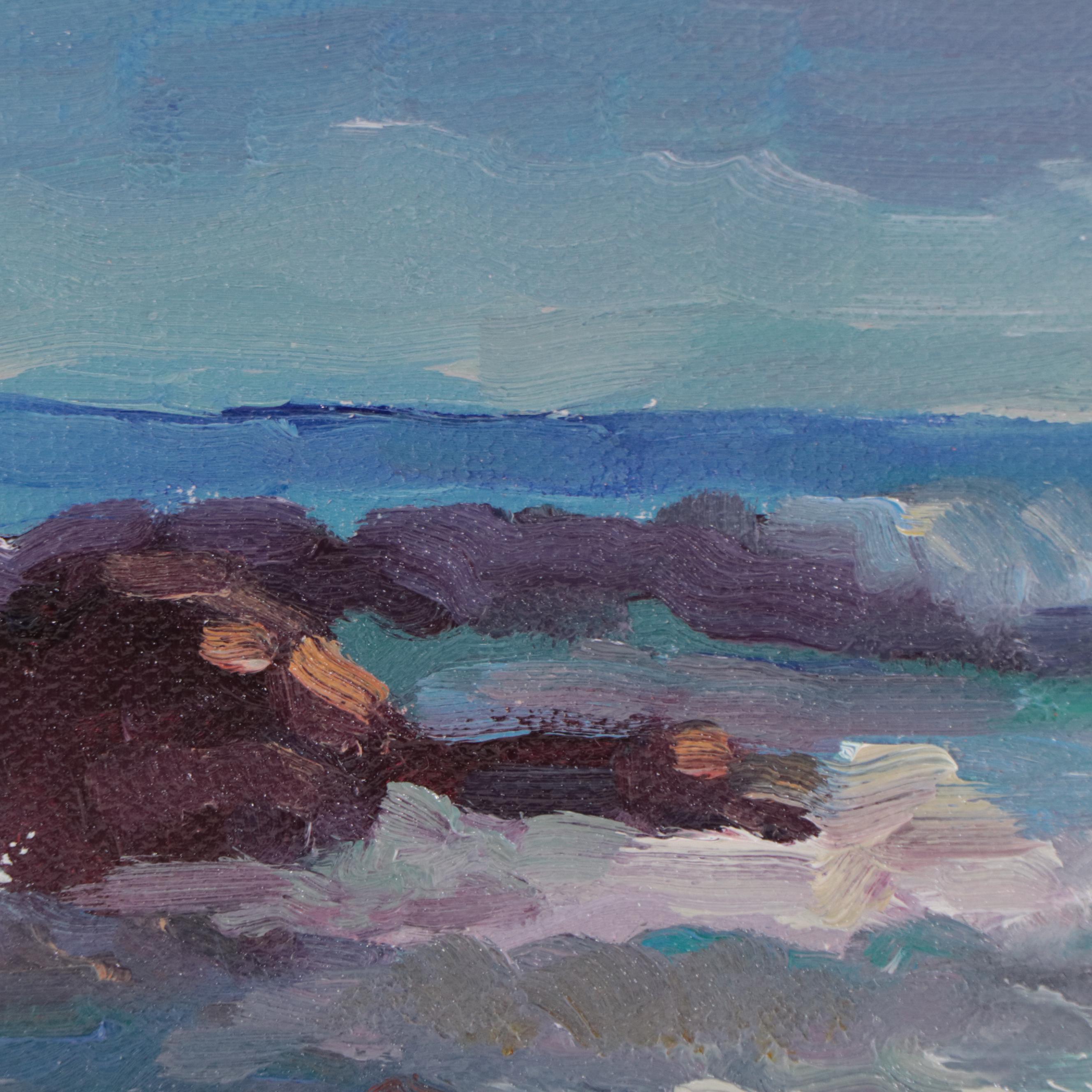 Sally Rosenbaum Seascape Oil Painting, 21st Century