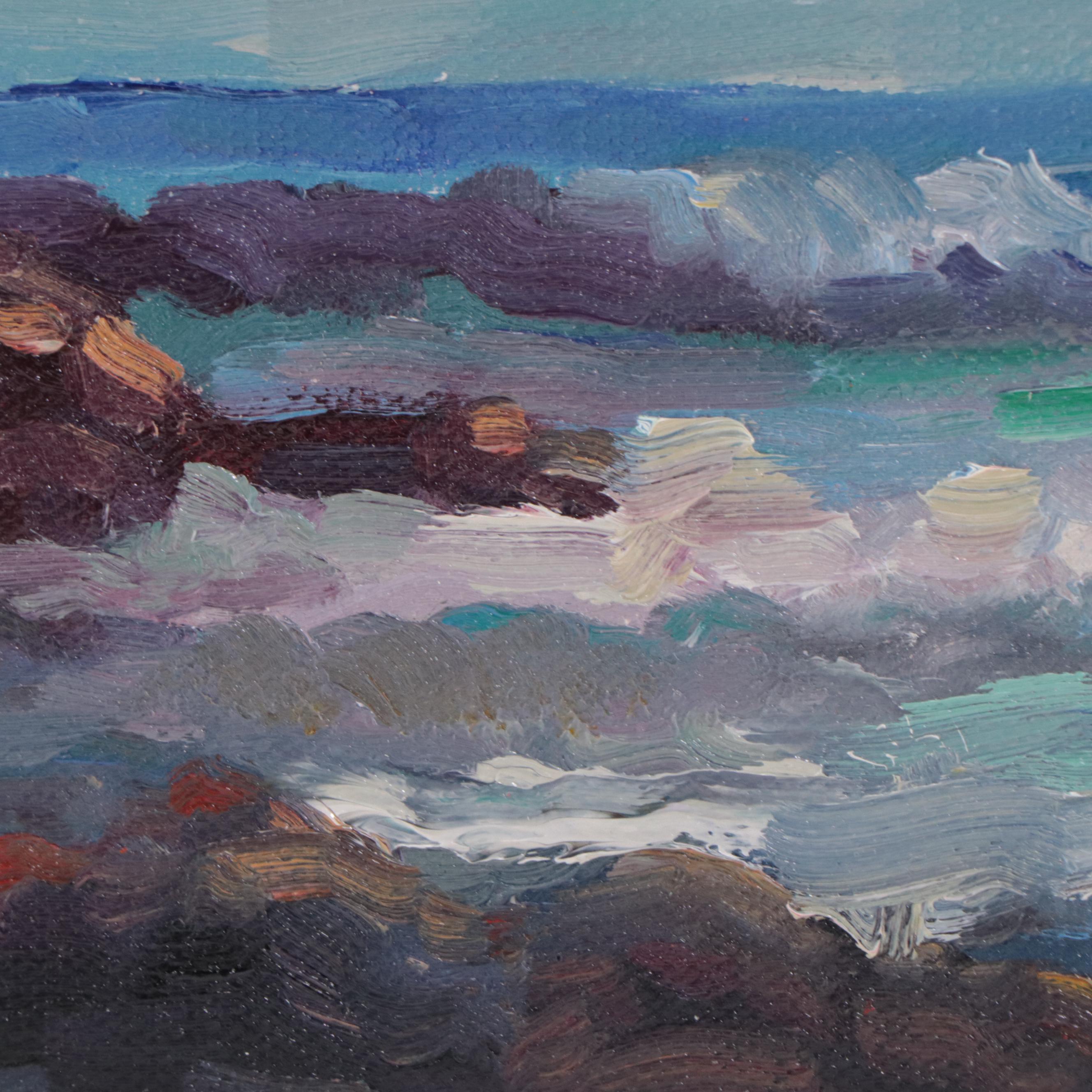 Sally Rosenbaum Seascape Oil Painting, 21st Century