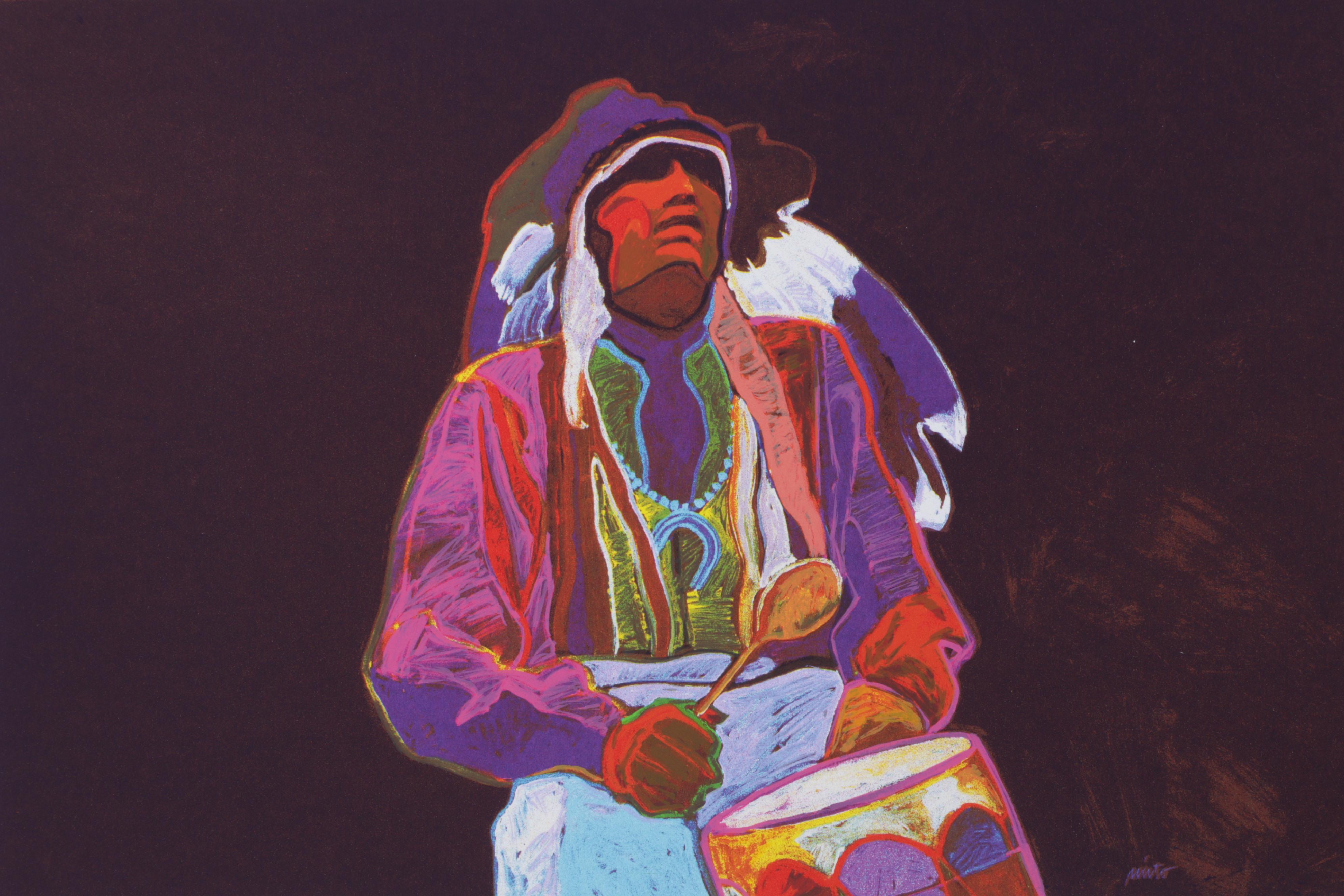 John Nieto Serigraph "Anton Chico Church," 1996