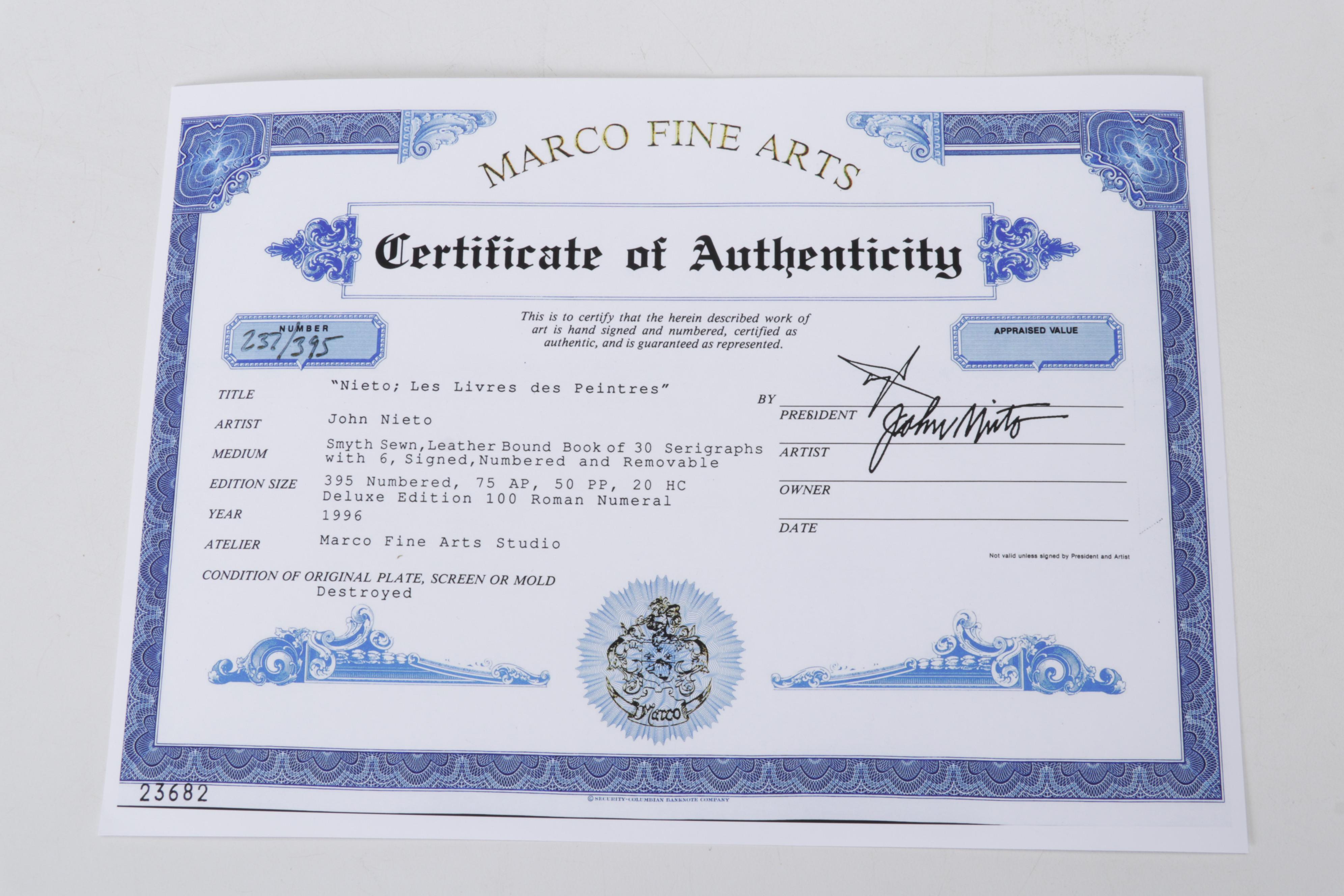 John Nieto Serigraph "Anton Chico Church," 1996