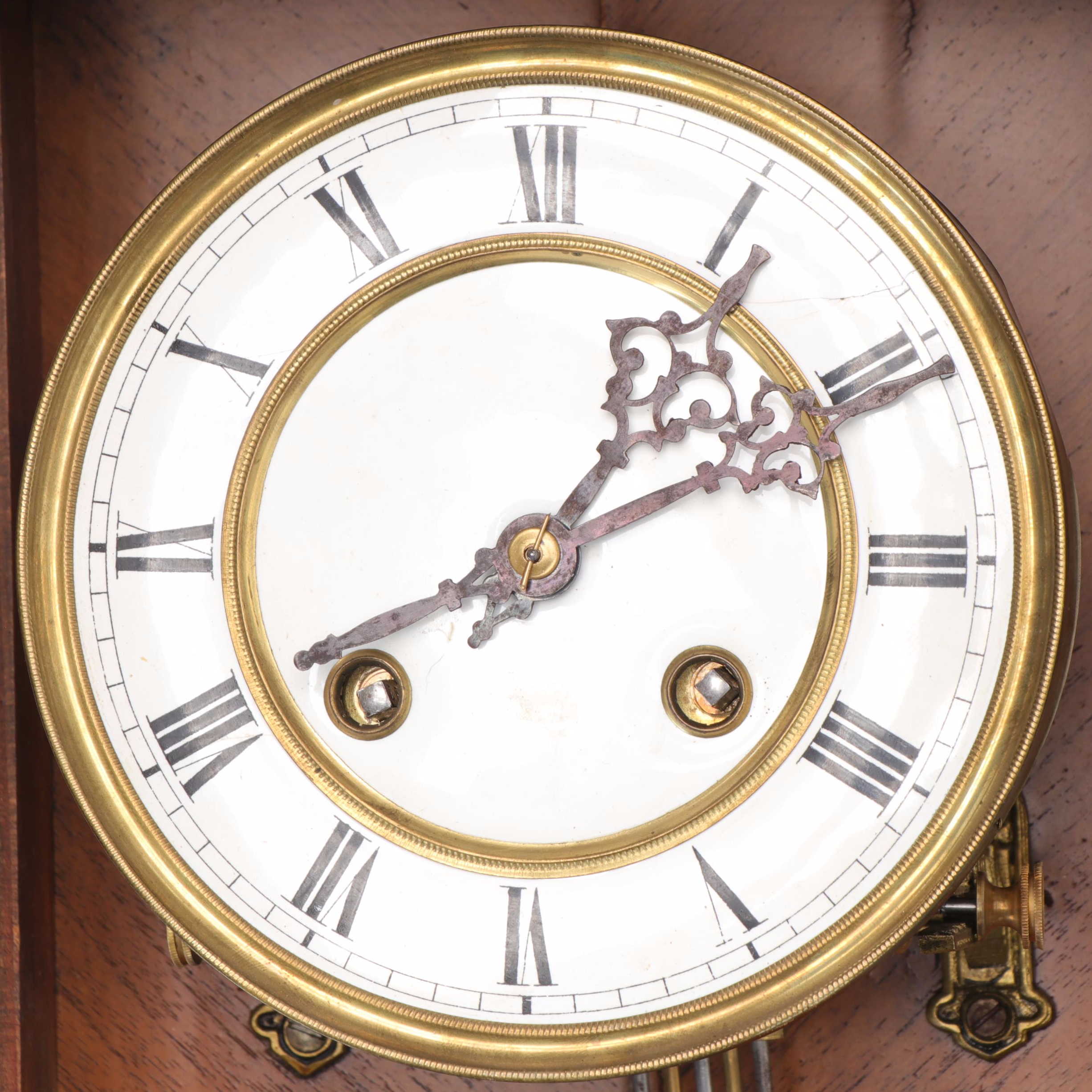 Gustav Becker Clock Co. Wooden Antique Regulator Wall Clock