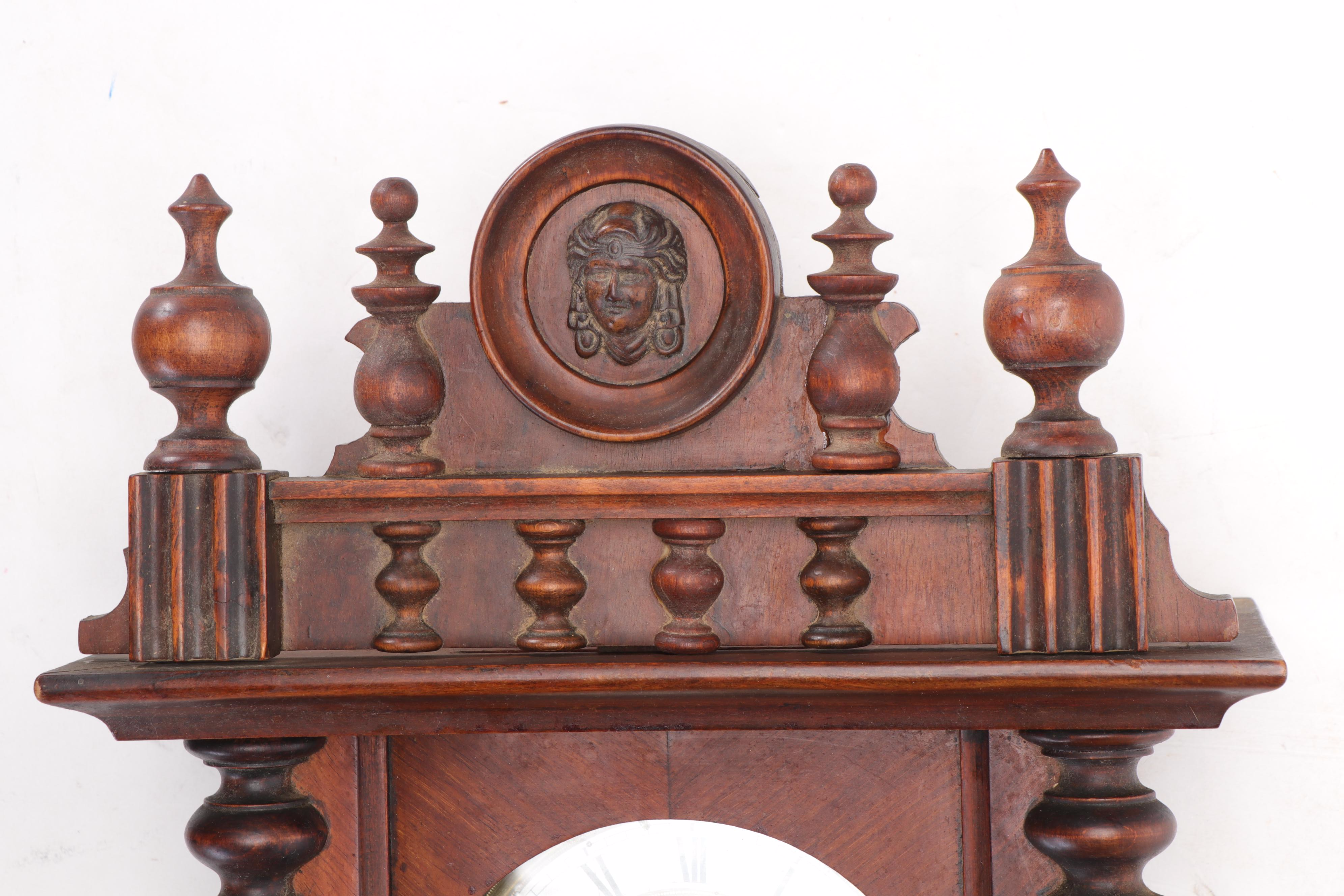 Gustav Becker Clock Co. Wooden Antique Regulator Wall Clock