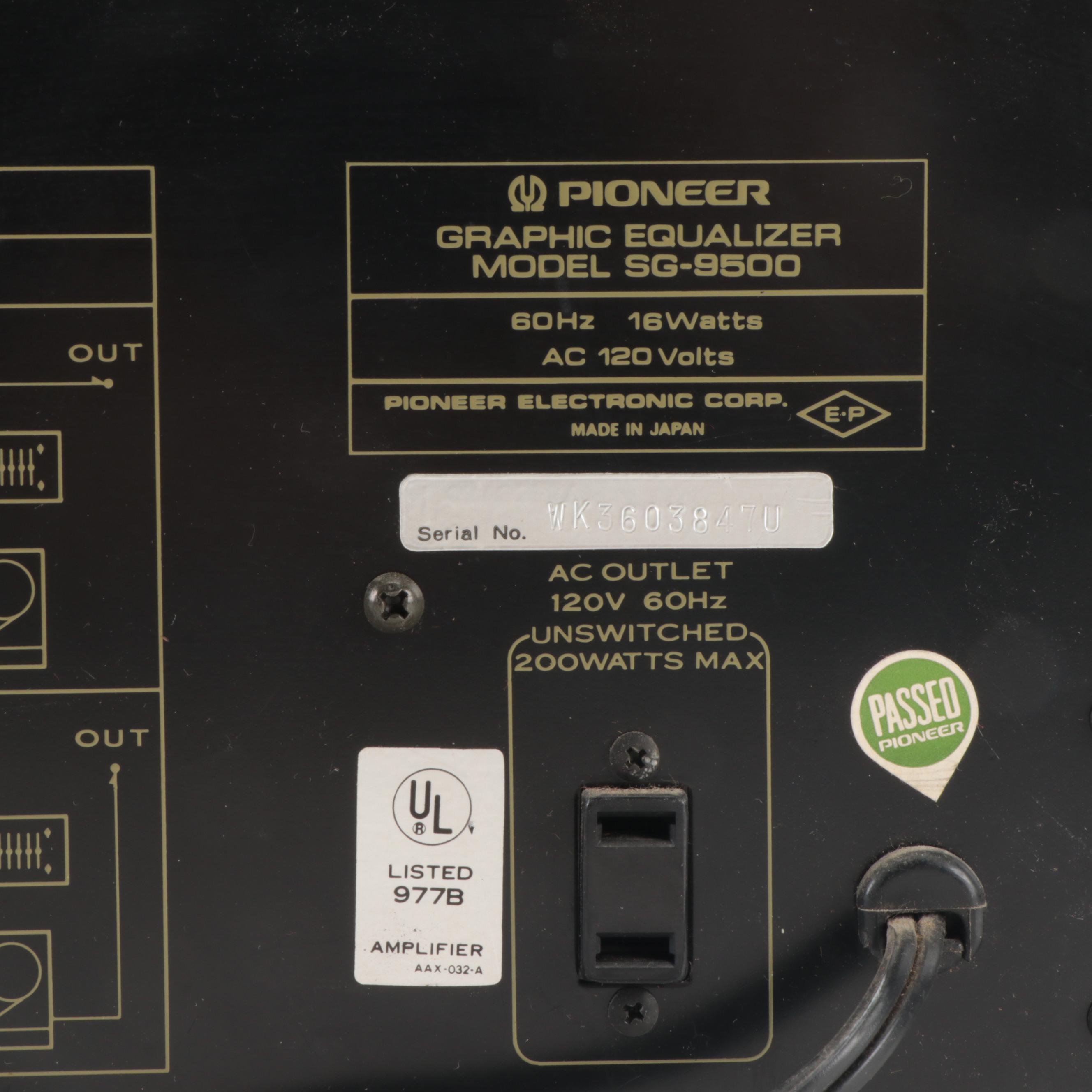 Sansui 4-Channel Amplifier With Pioneer Graphic Equalizer