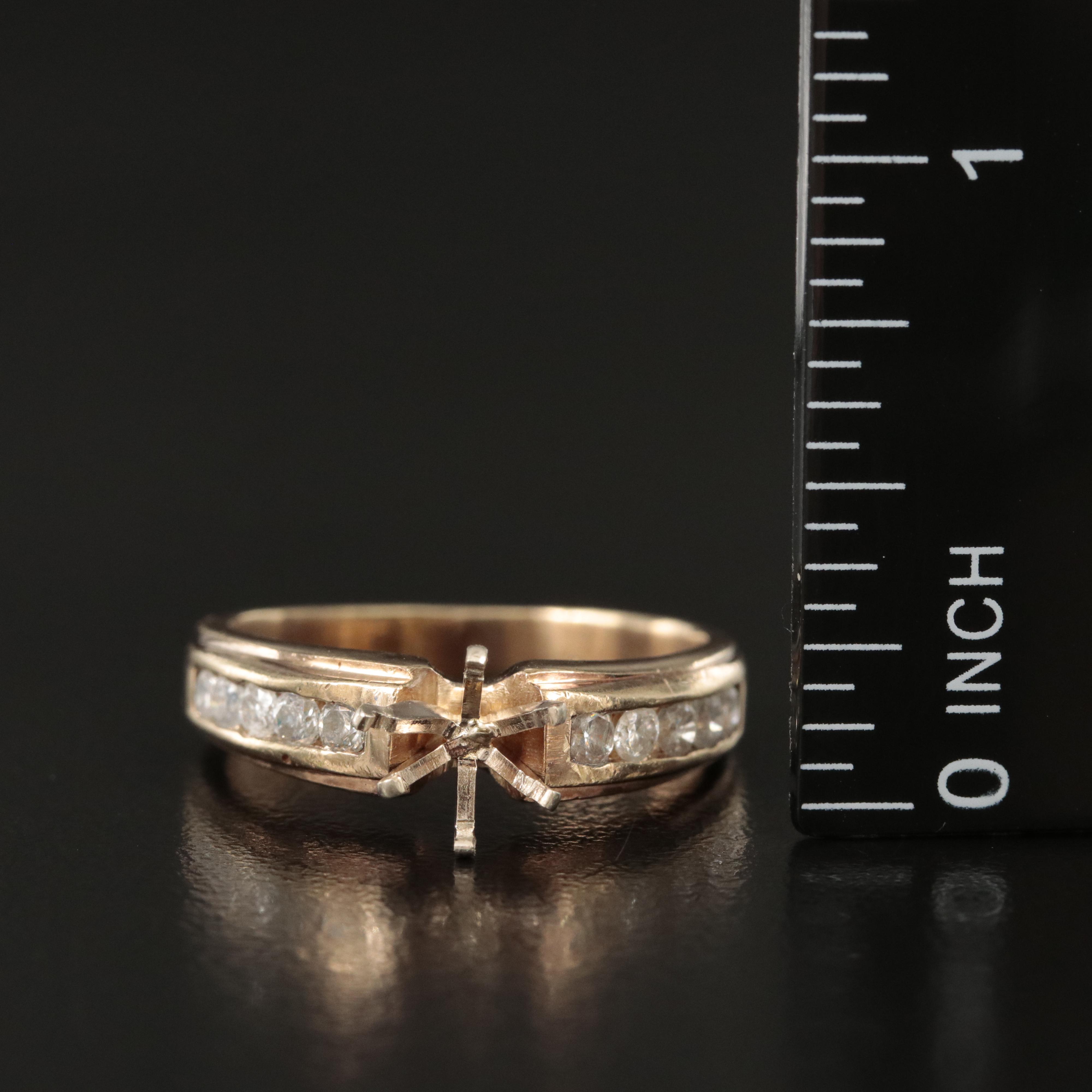 14K Cubic Zirconia Semi Mount Ring