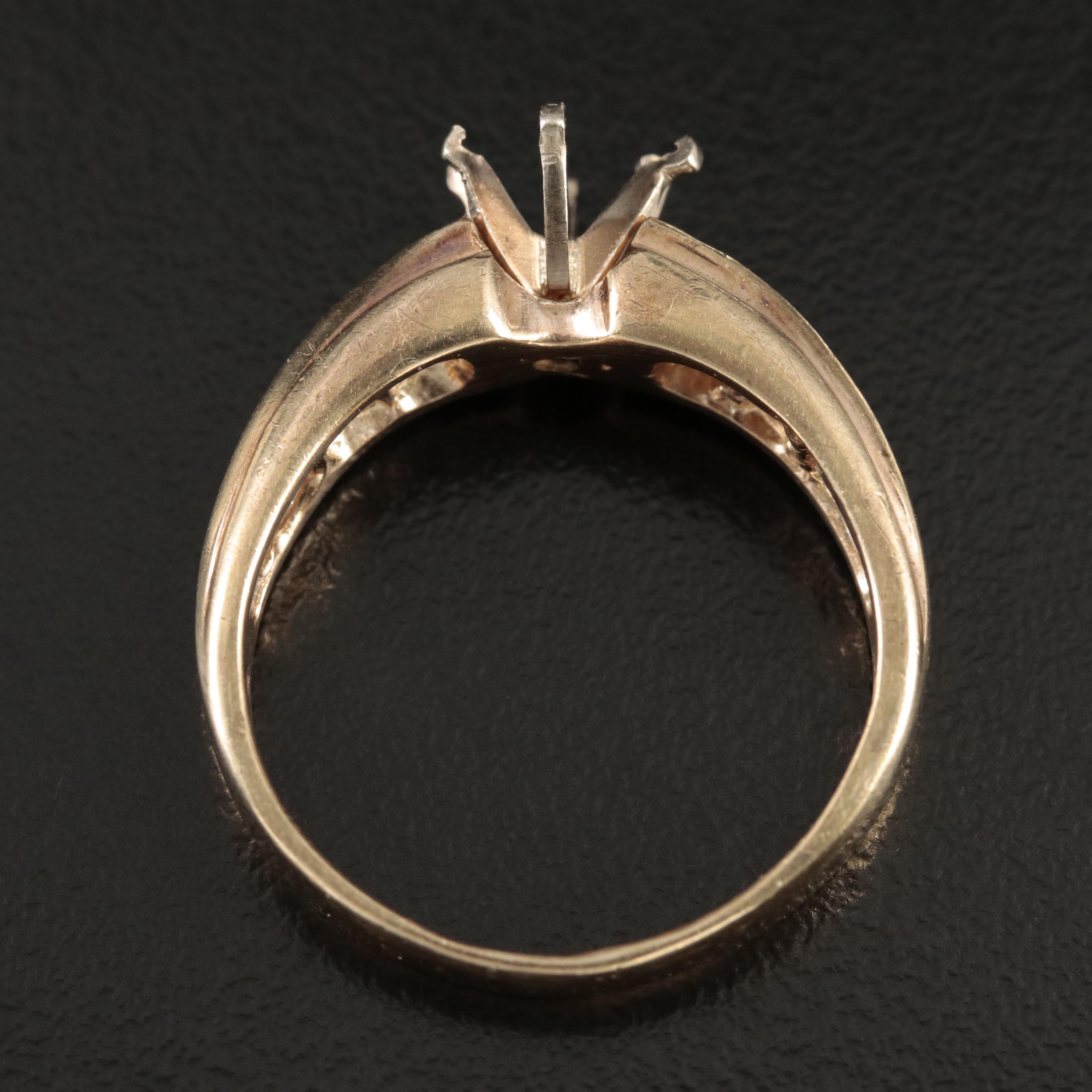 14K Cubic Zirconia Semi Mount Ring