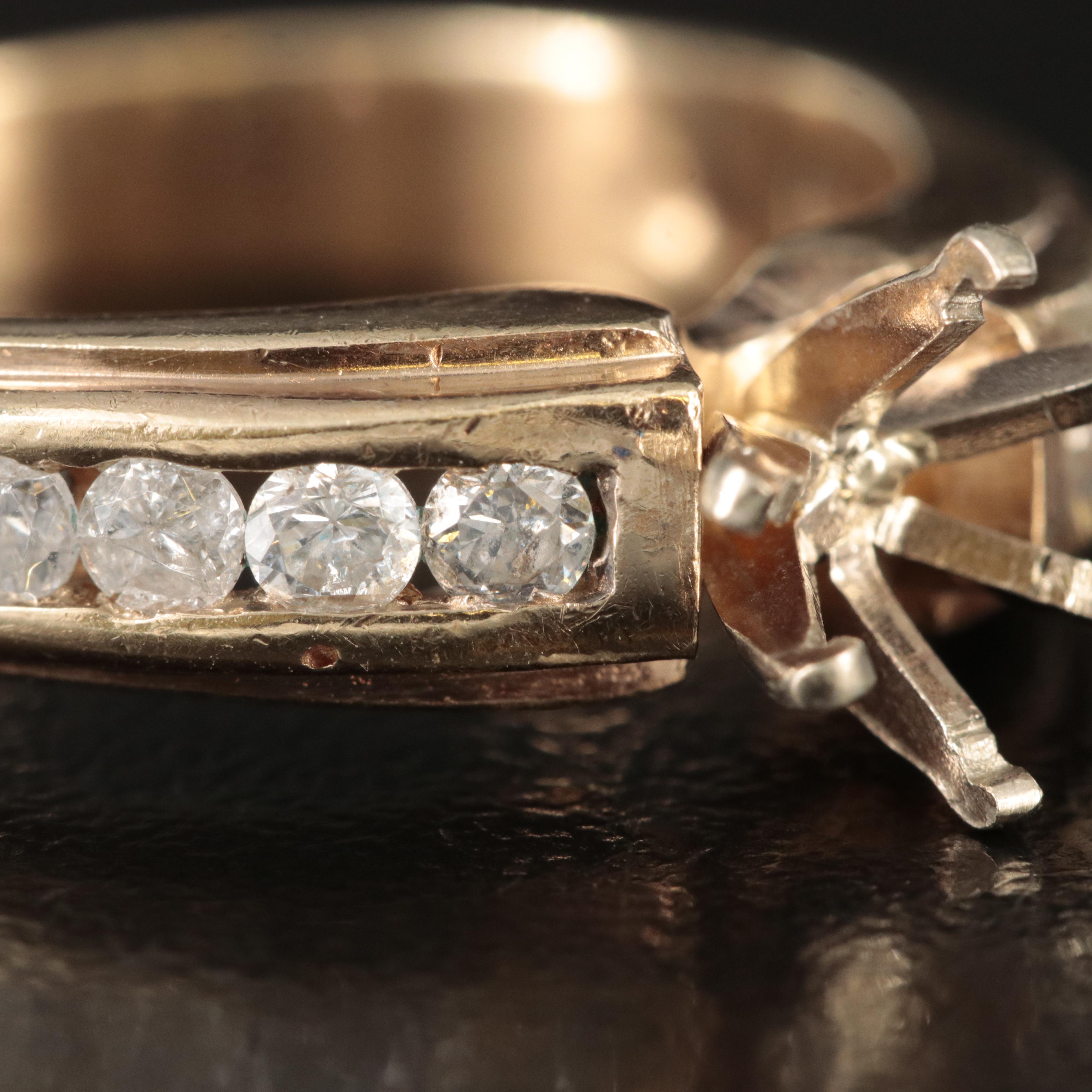 14K Cubic Zirconia Semi Mount Ring