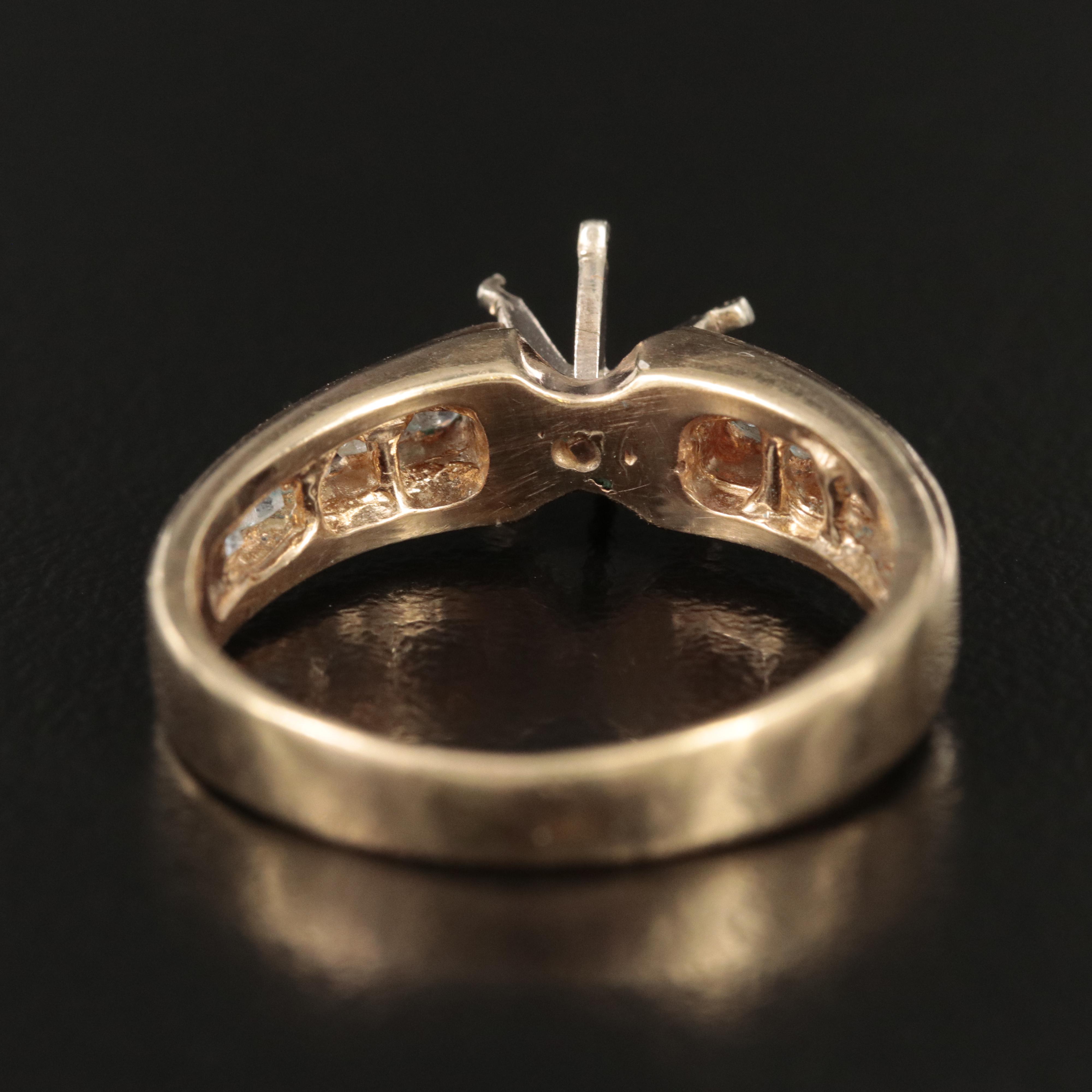 14K Cubic Zirconia Semi Mount Ring