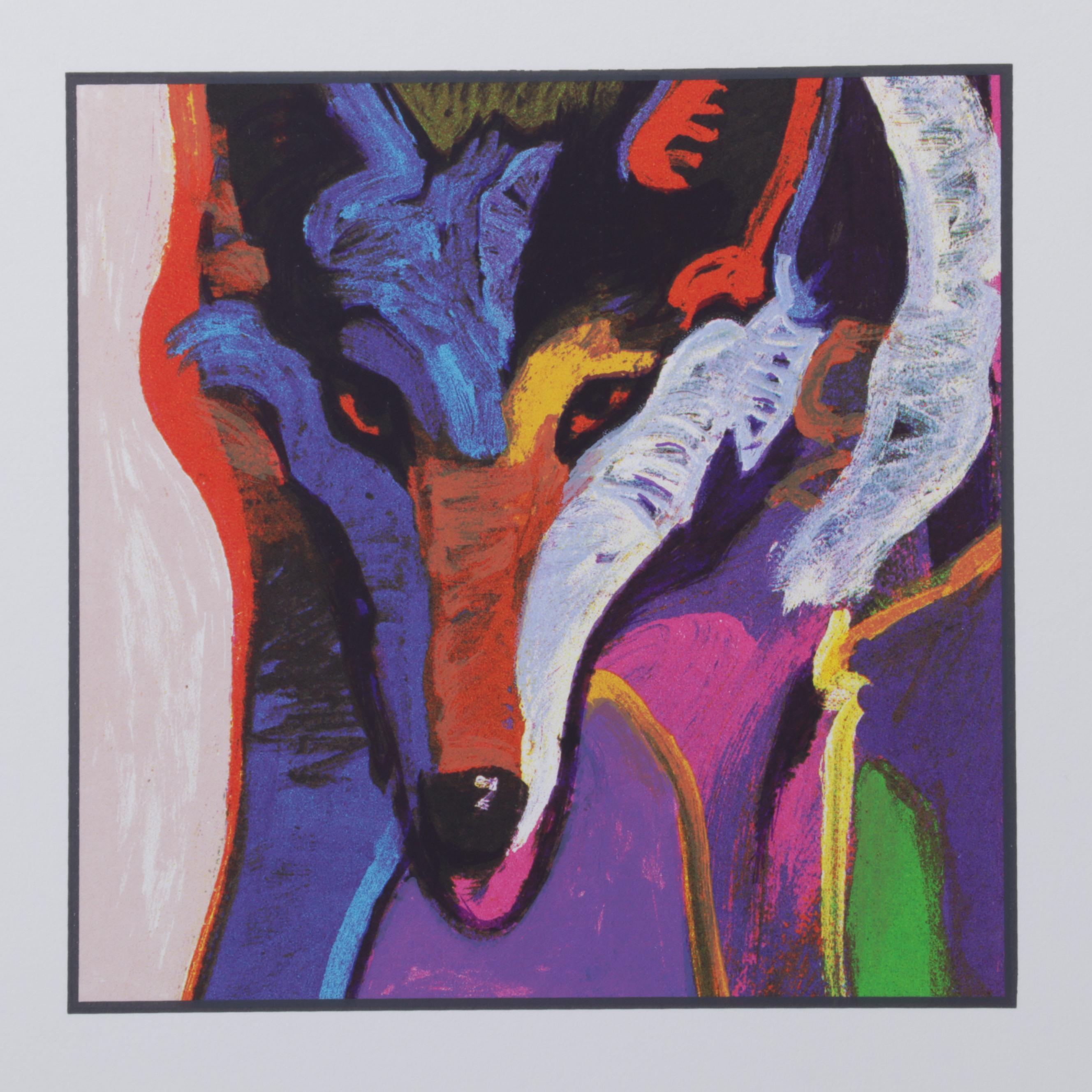 John Nieto Serigraph of Wolf, 1996
