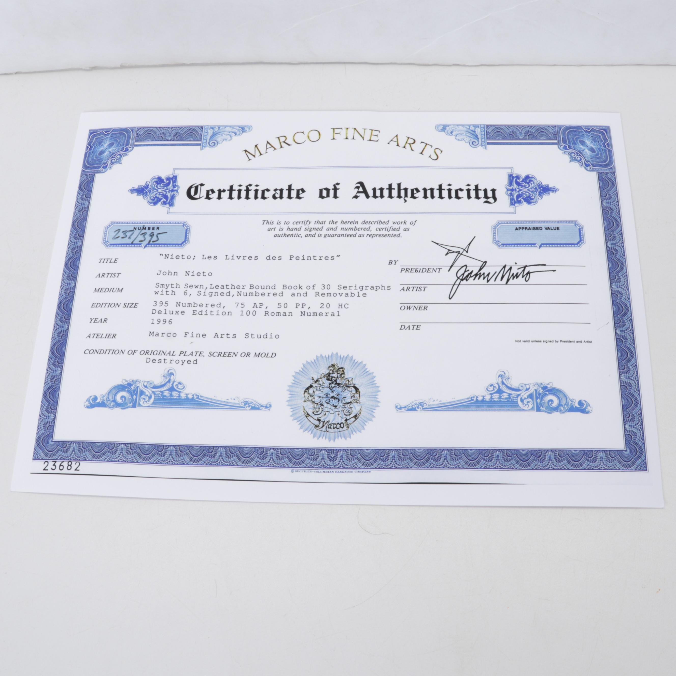 John Nieto Serigraph of Wolf, 1996