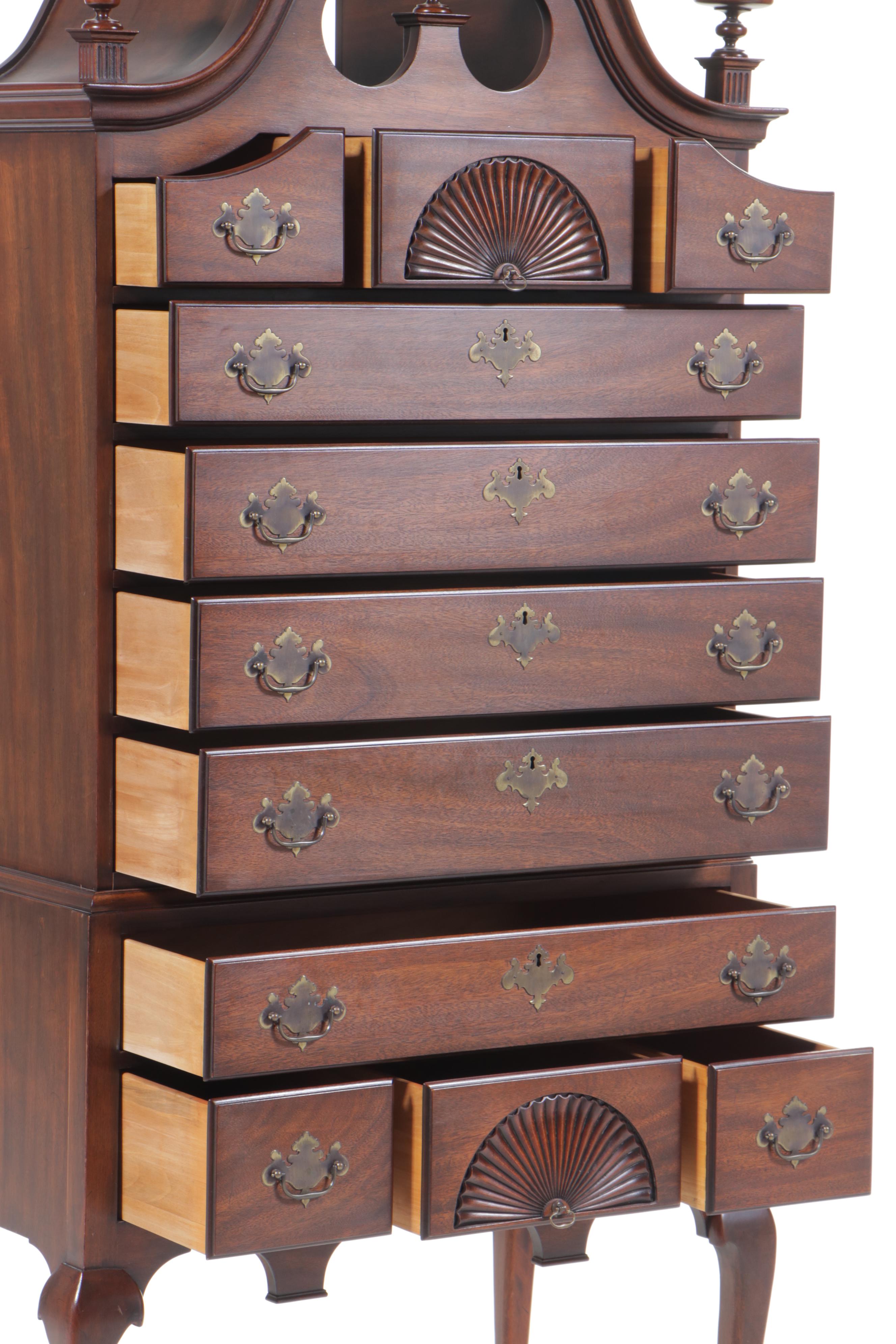 Kindel Furniture Queen Anne Style Mahogany Highboy