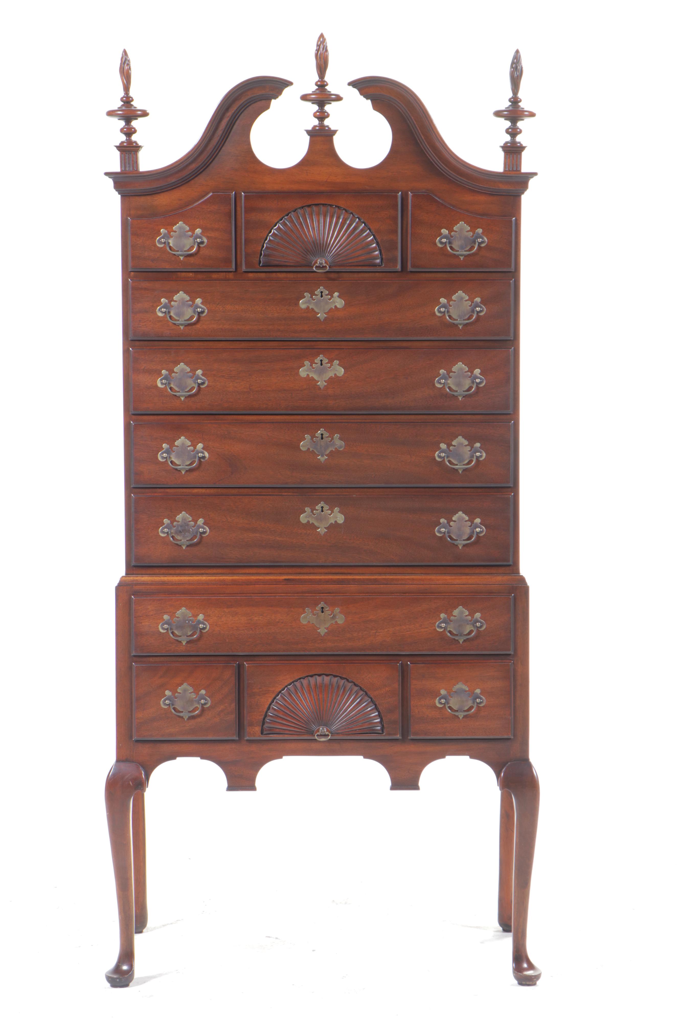 Kindel Furniture Queen Anne Style Mahogany Highboy