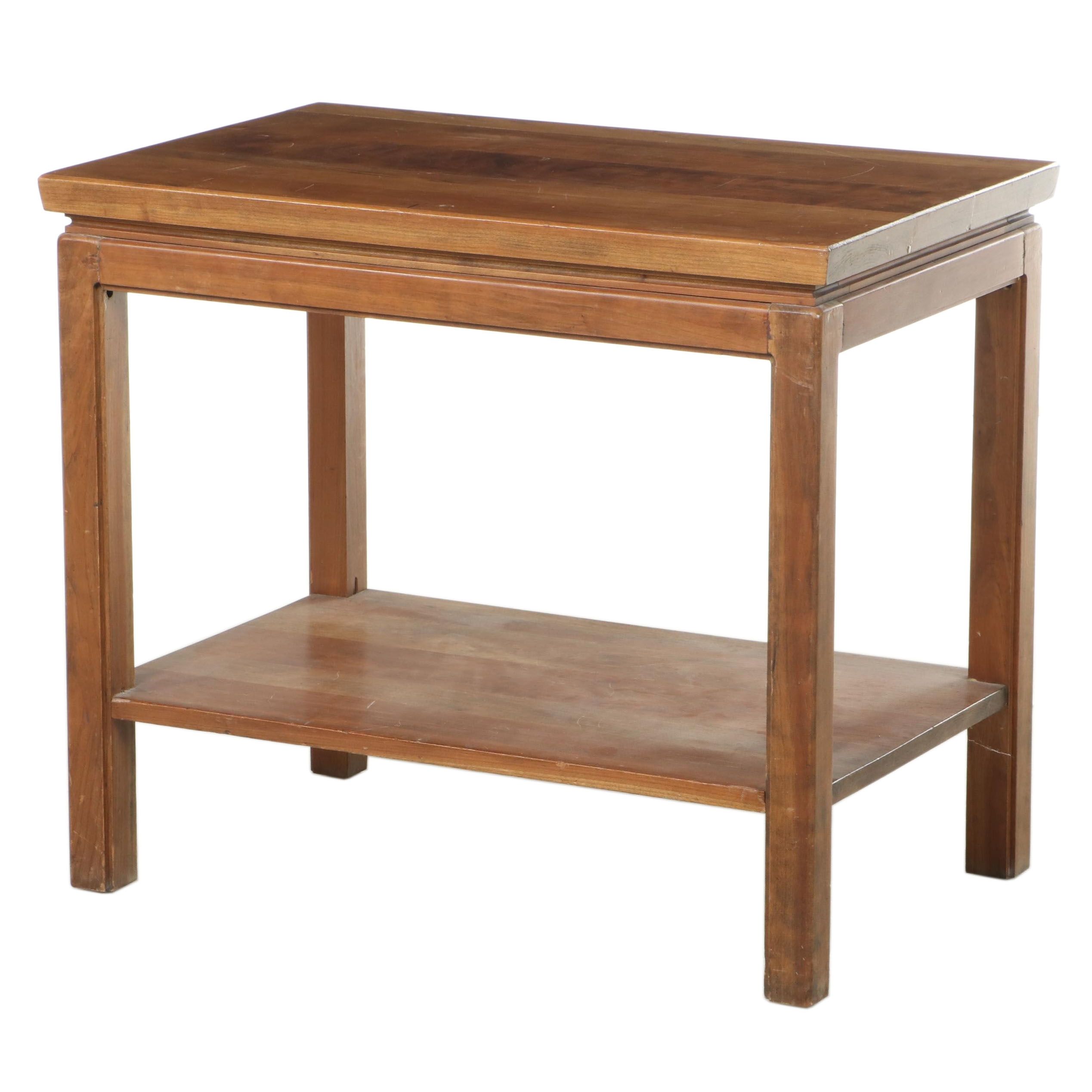 Chinese Style Teak Two-Tiered Side Table, Mid to Late 20th Century