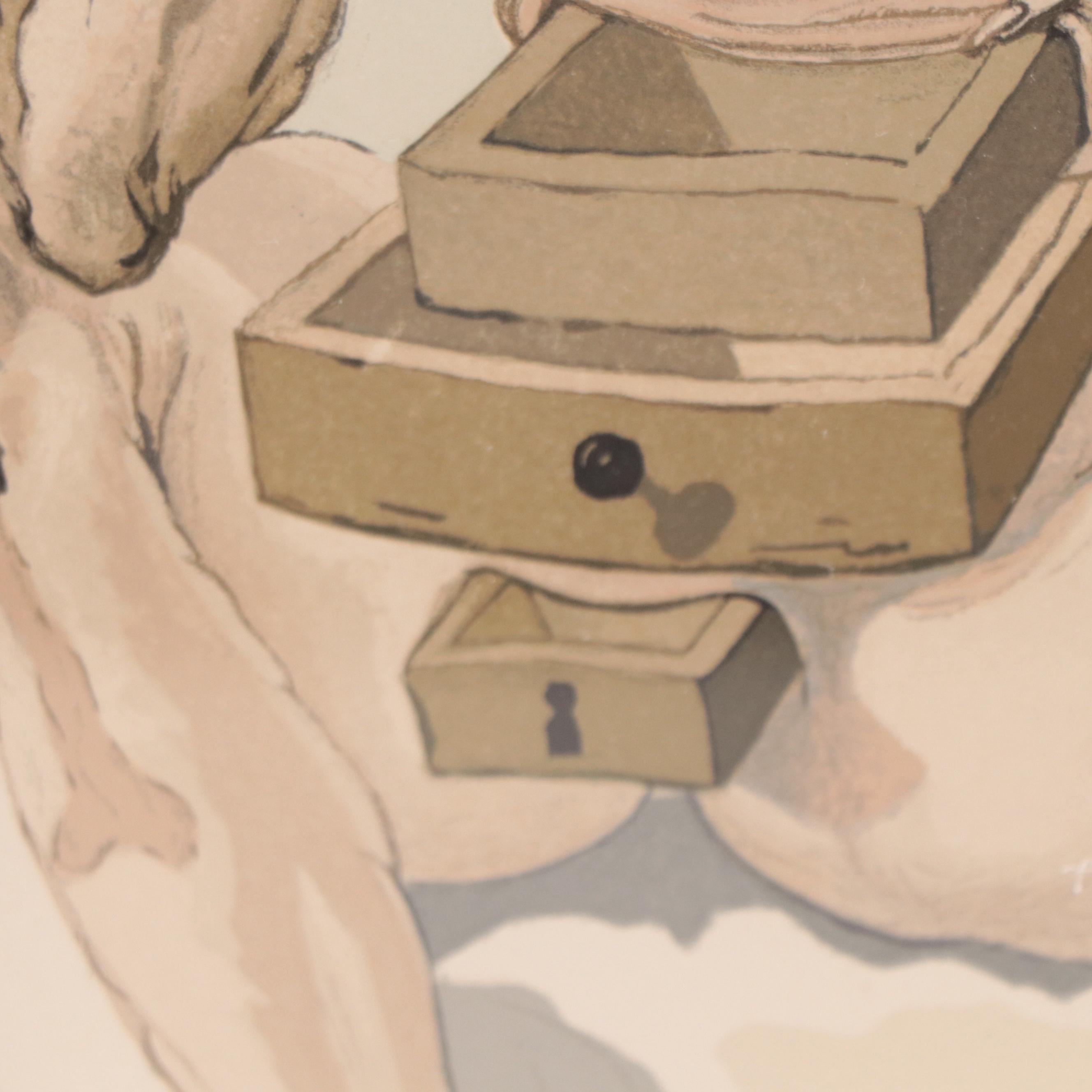 Salvador Dalí Wood Engraving "L’ange Déchu"