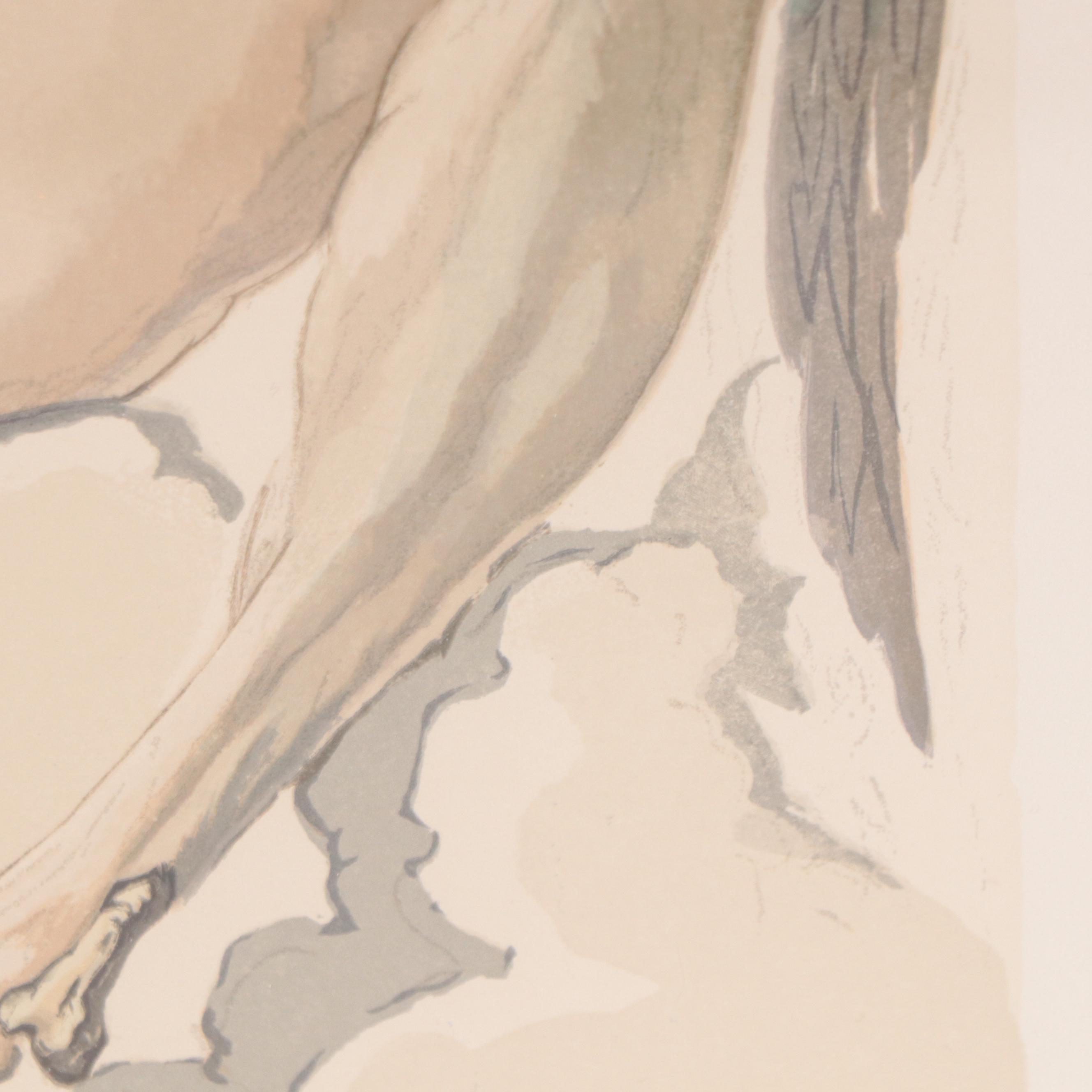 Salvador Dalí Wood Engraving "L’ange Déchu"