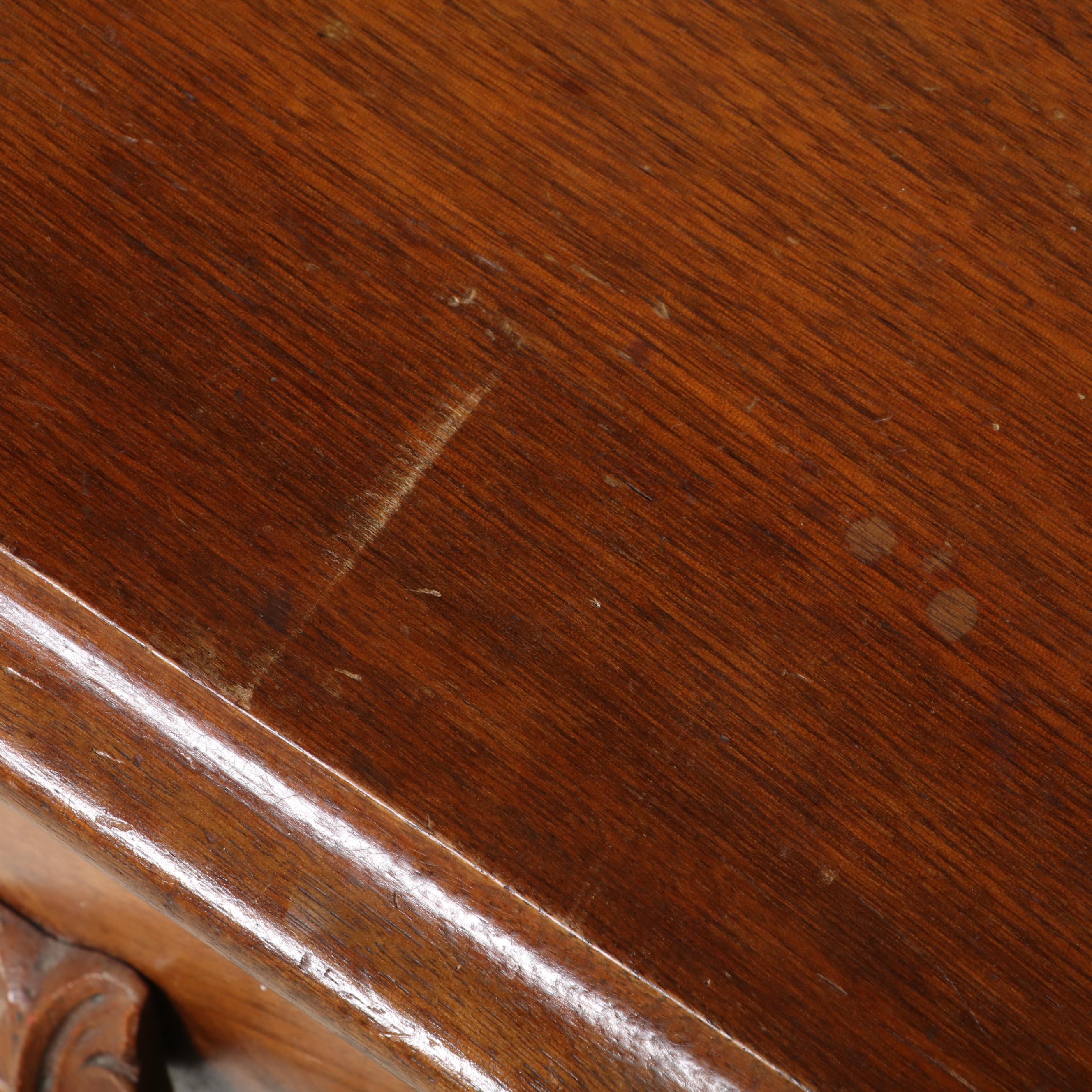 Victorian Walnut, Figured Walnut, and Poplar Three-Drawer Washstand