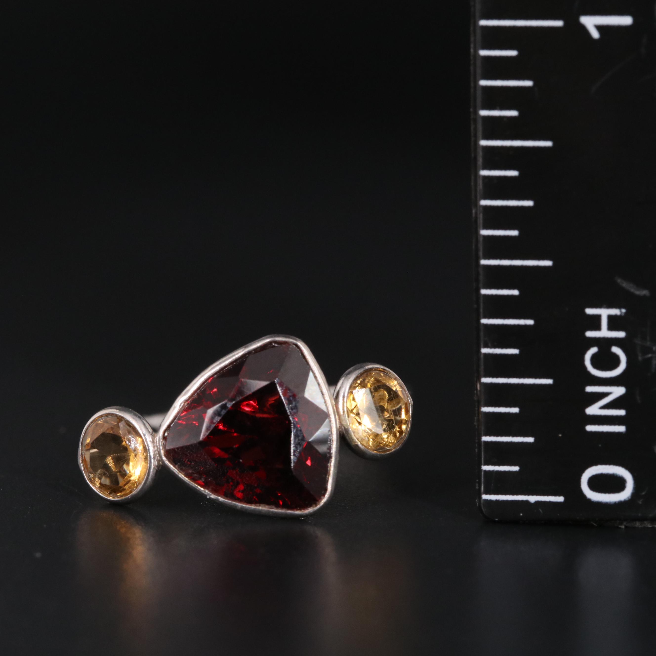 14K Garnet and Citrine Ring