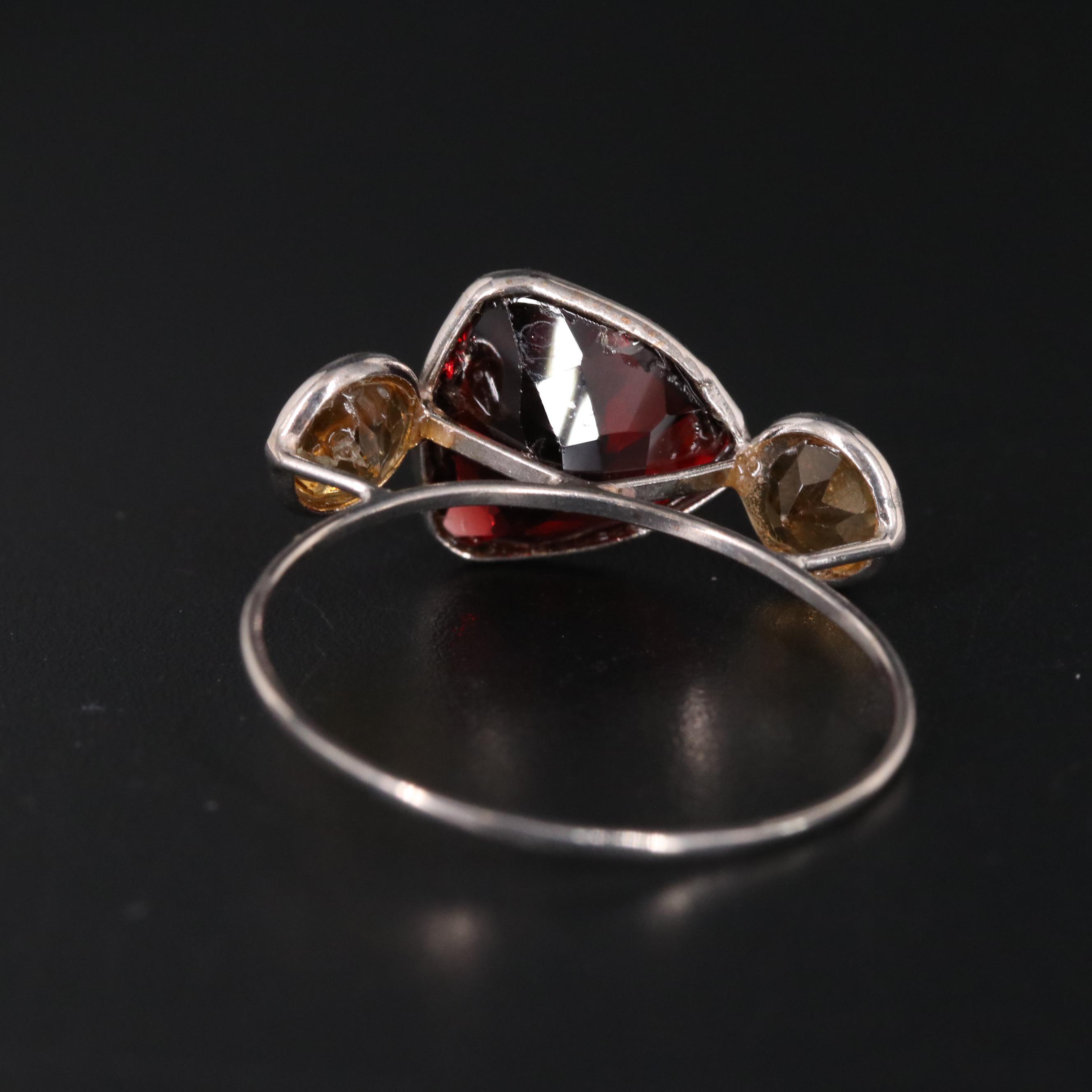 14K Garnet and Citrine Ring