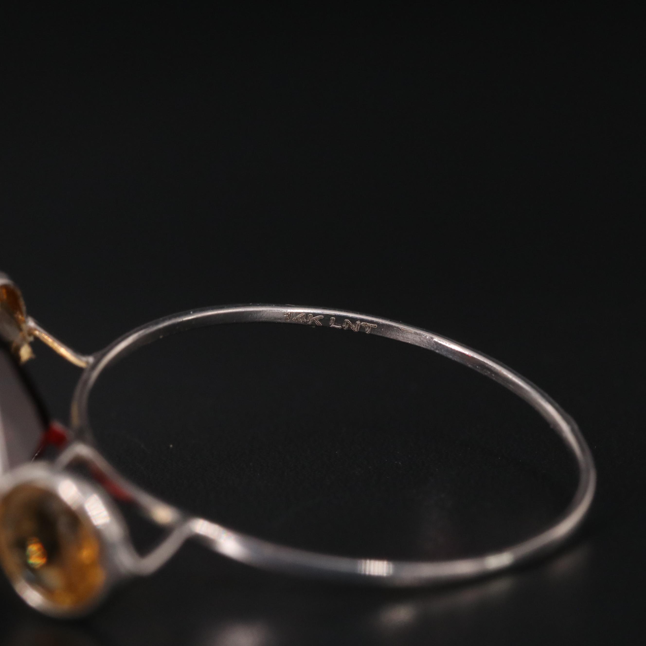 14K Garnet and Citrine Ring
