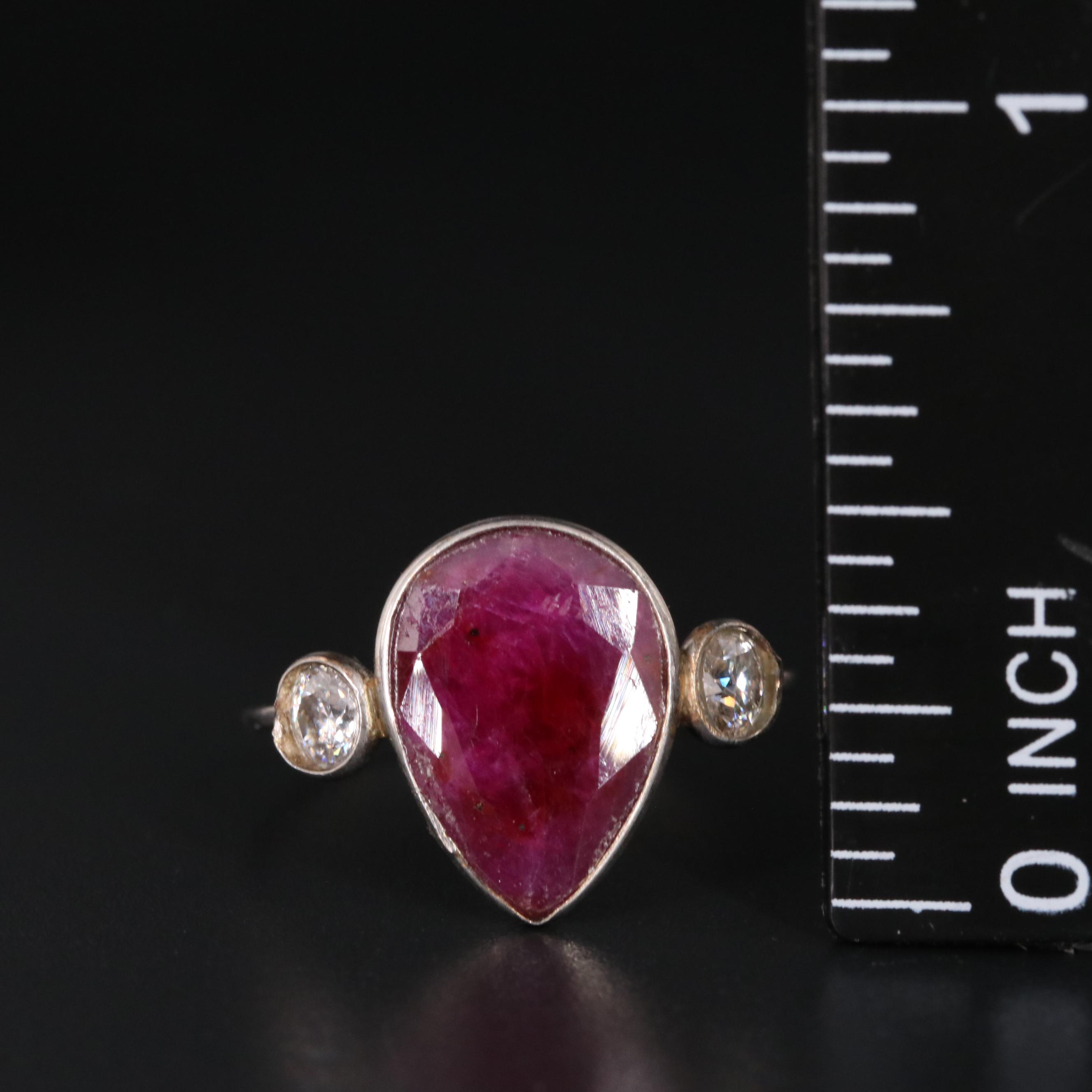 14K Ruby and Moissanite Ring
