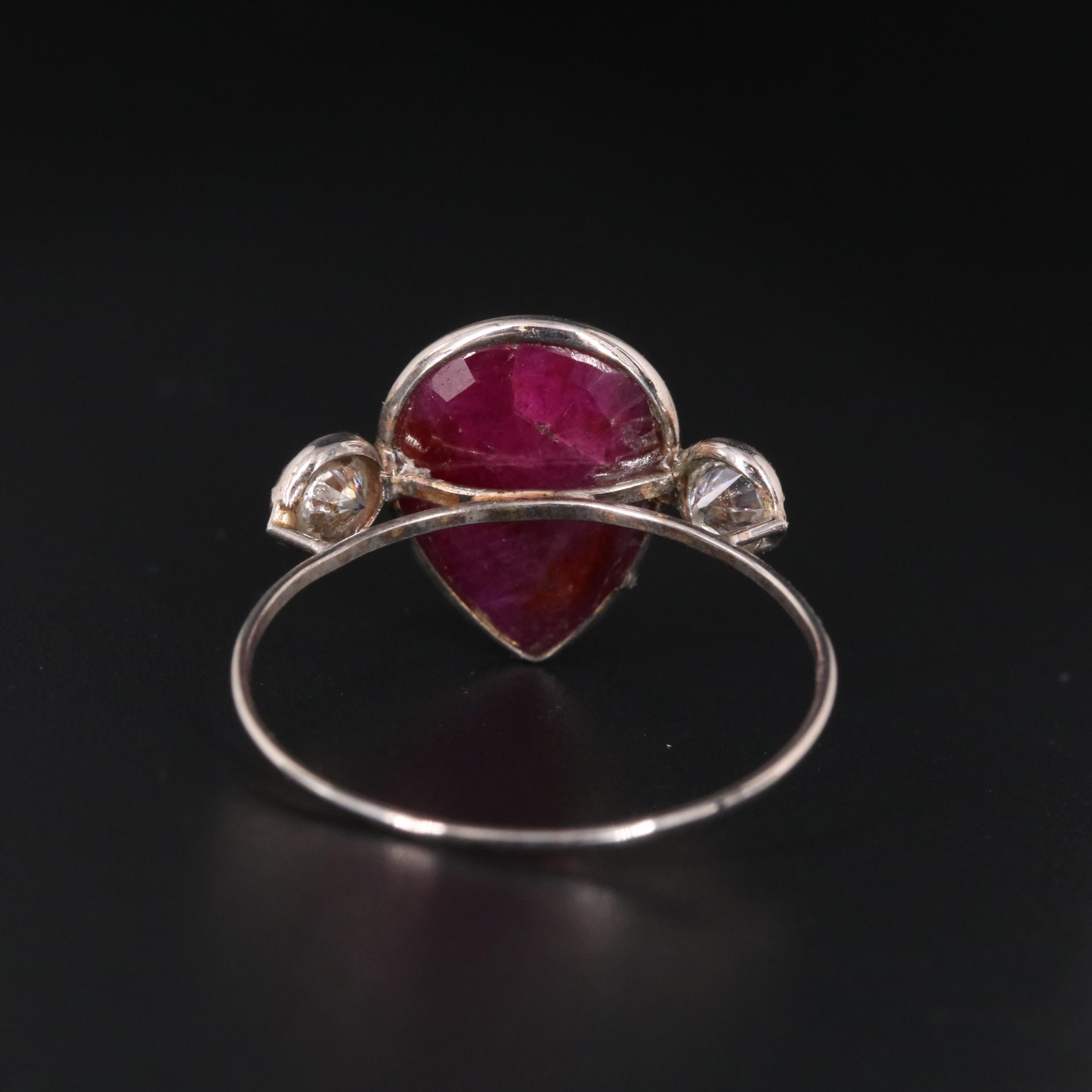 14K Ruby and Moissanite Ring