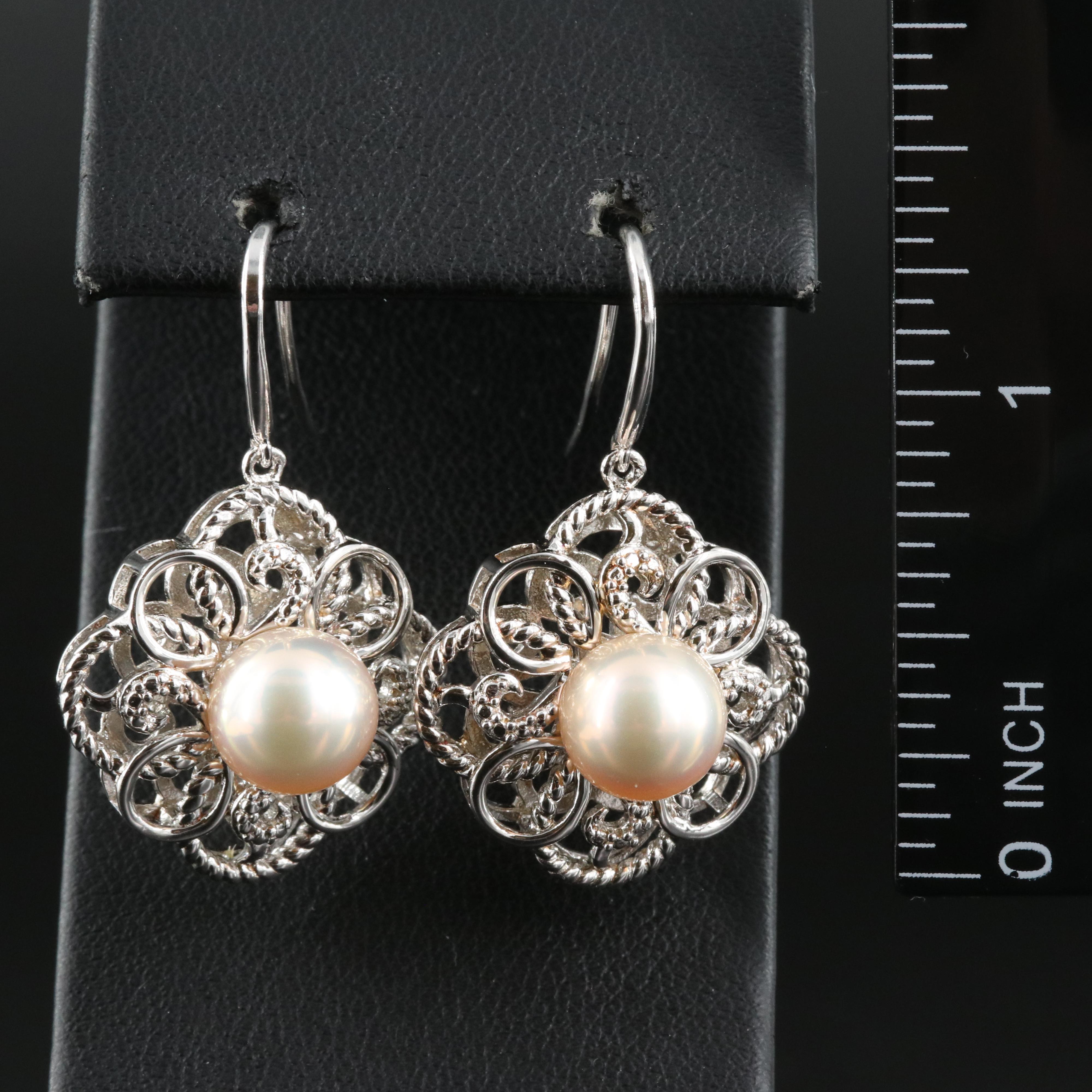 Sterling Pearl Drop Earrings