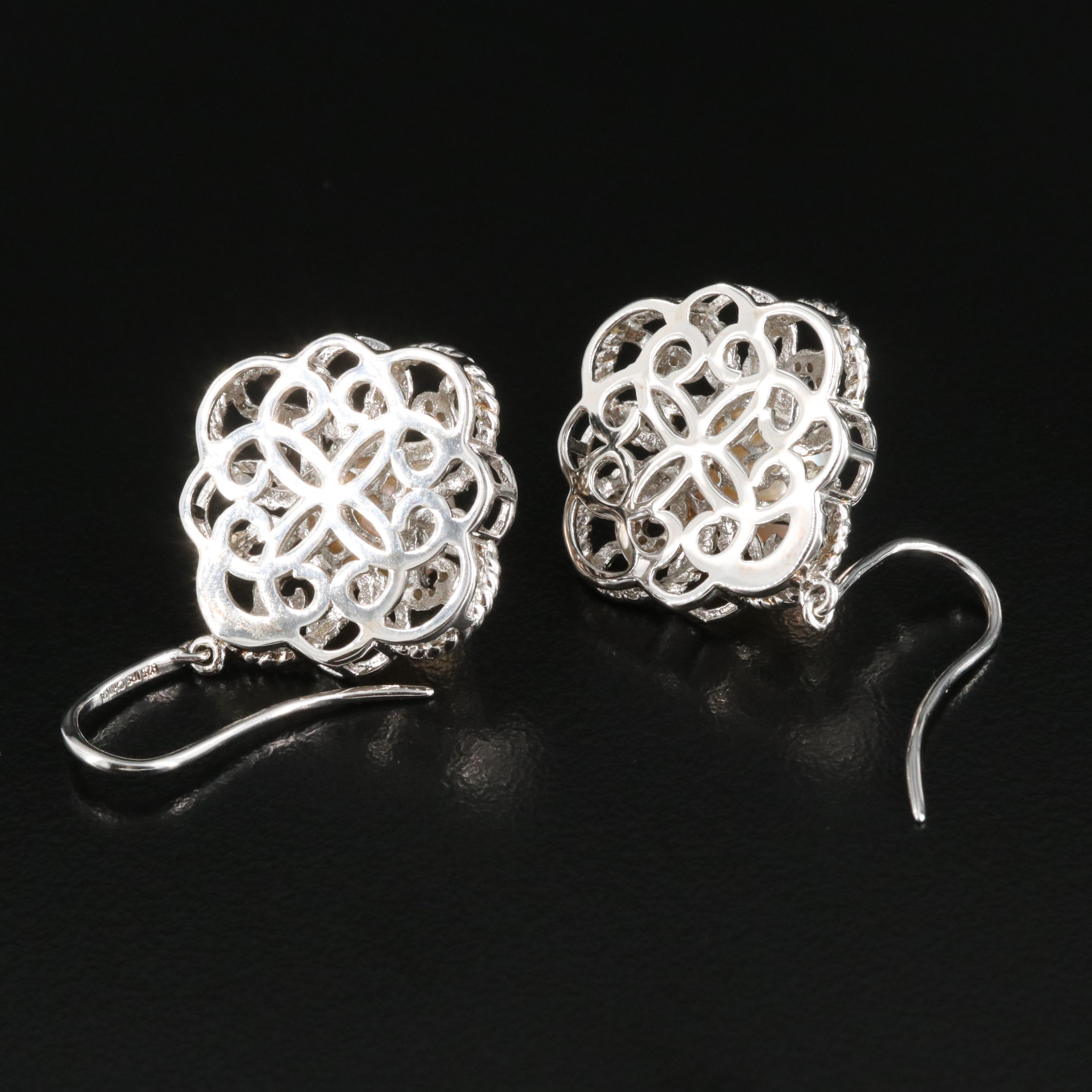 Sterling Pearl Drop Earrings