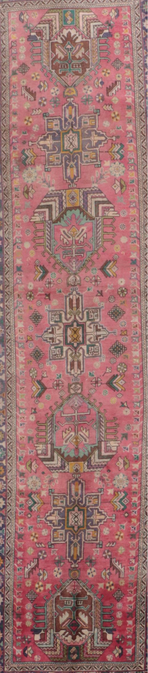 3'6 x 14'3 Hand-Knotted Persian Karaja Long Rug