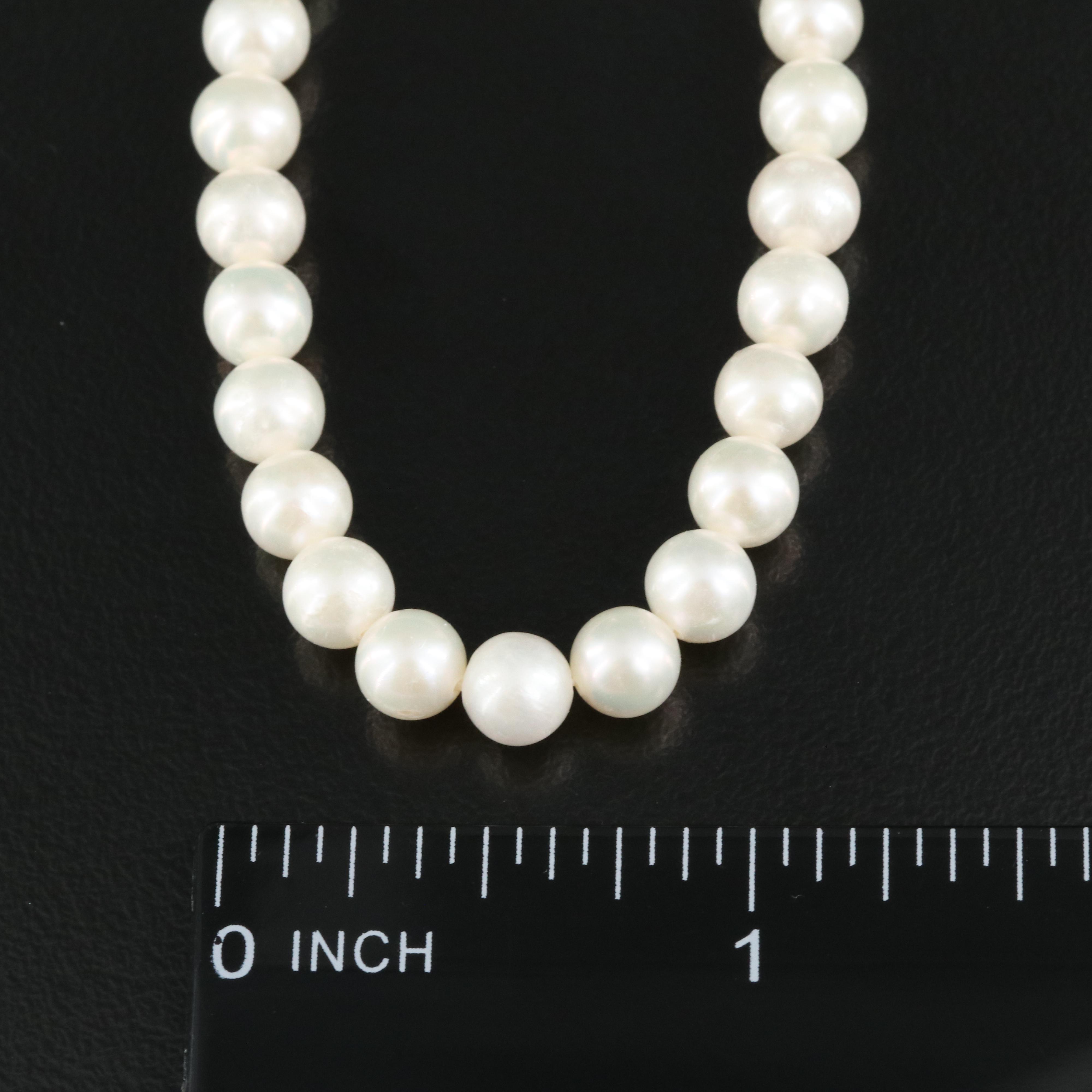 Pearl Single Strand Necklace with Sterling Clasp