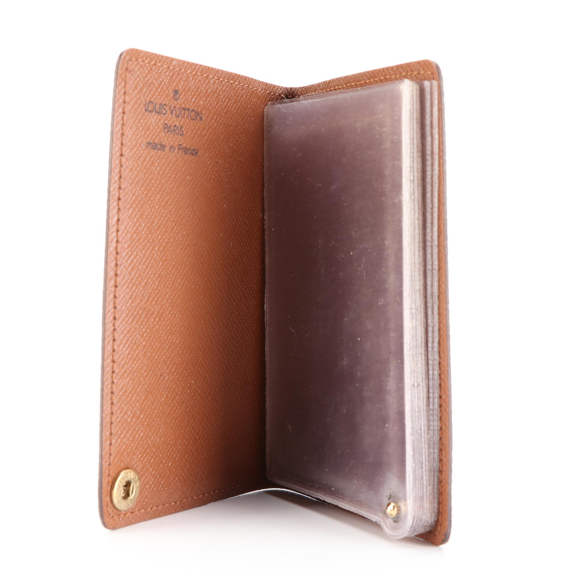 Louis Vuitton Card/Photo Holder in Monogram Canvas w/Clear PVC Sleeves