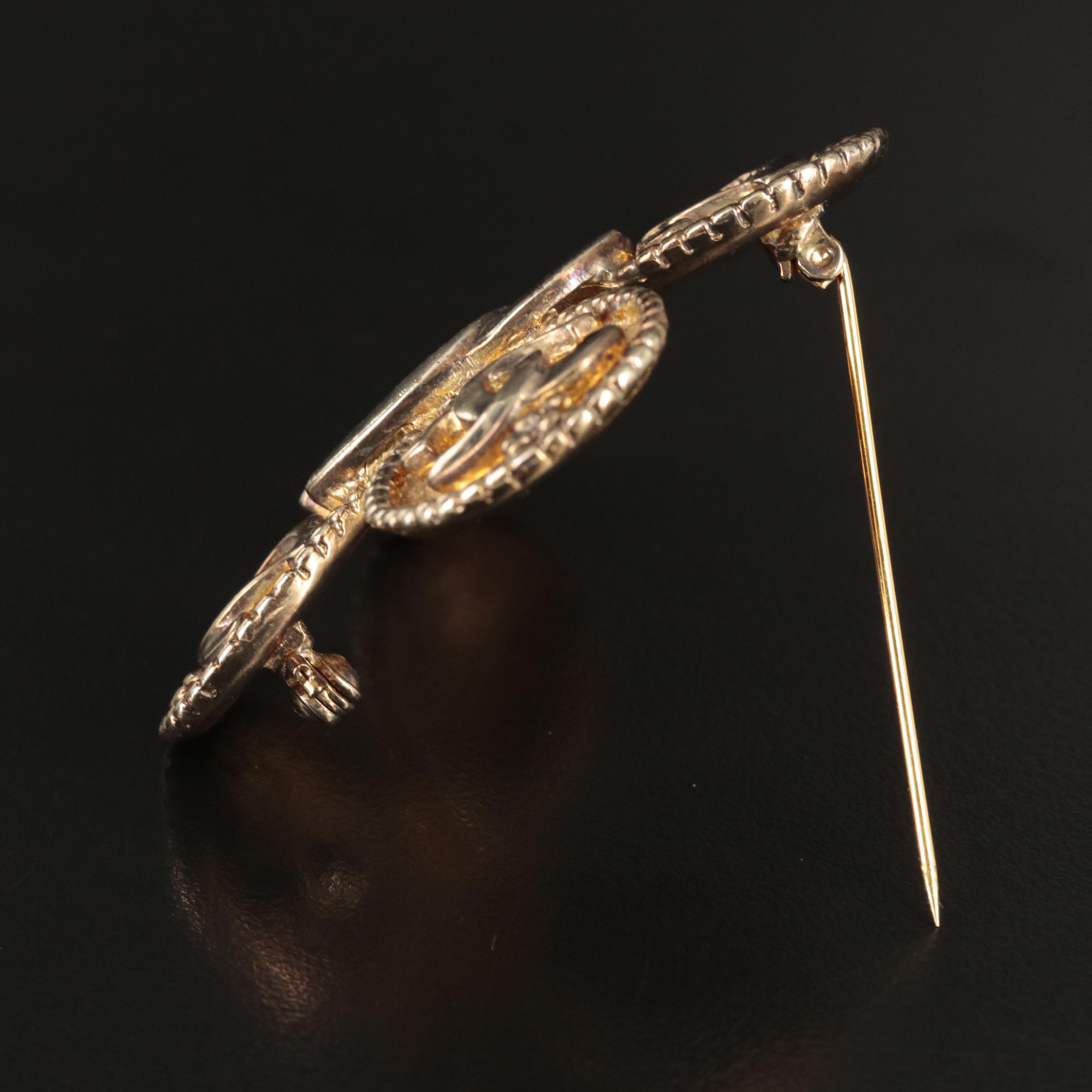 Circa 1996 Chanel Fall Collection Quatrefoil Chanel Logo Brooch