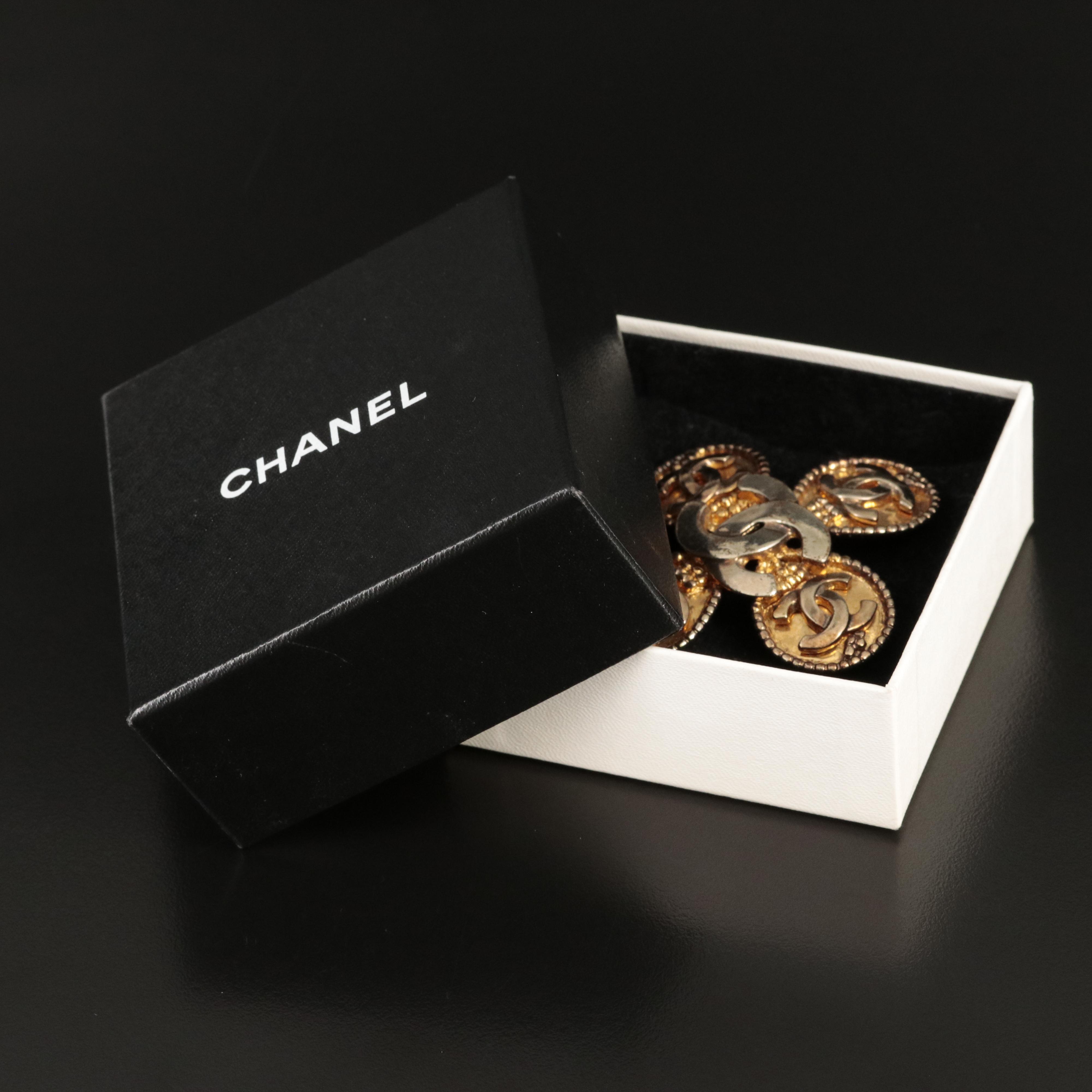 Circa 1996 Chanel Fall Collection Quatrefoil Chanel Logo Brooch