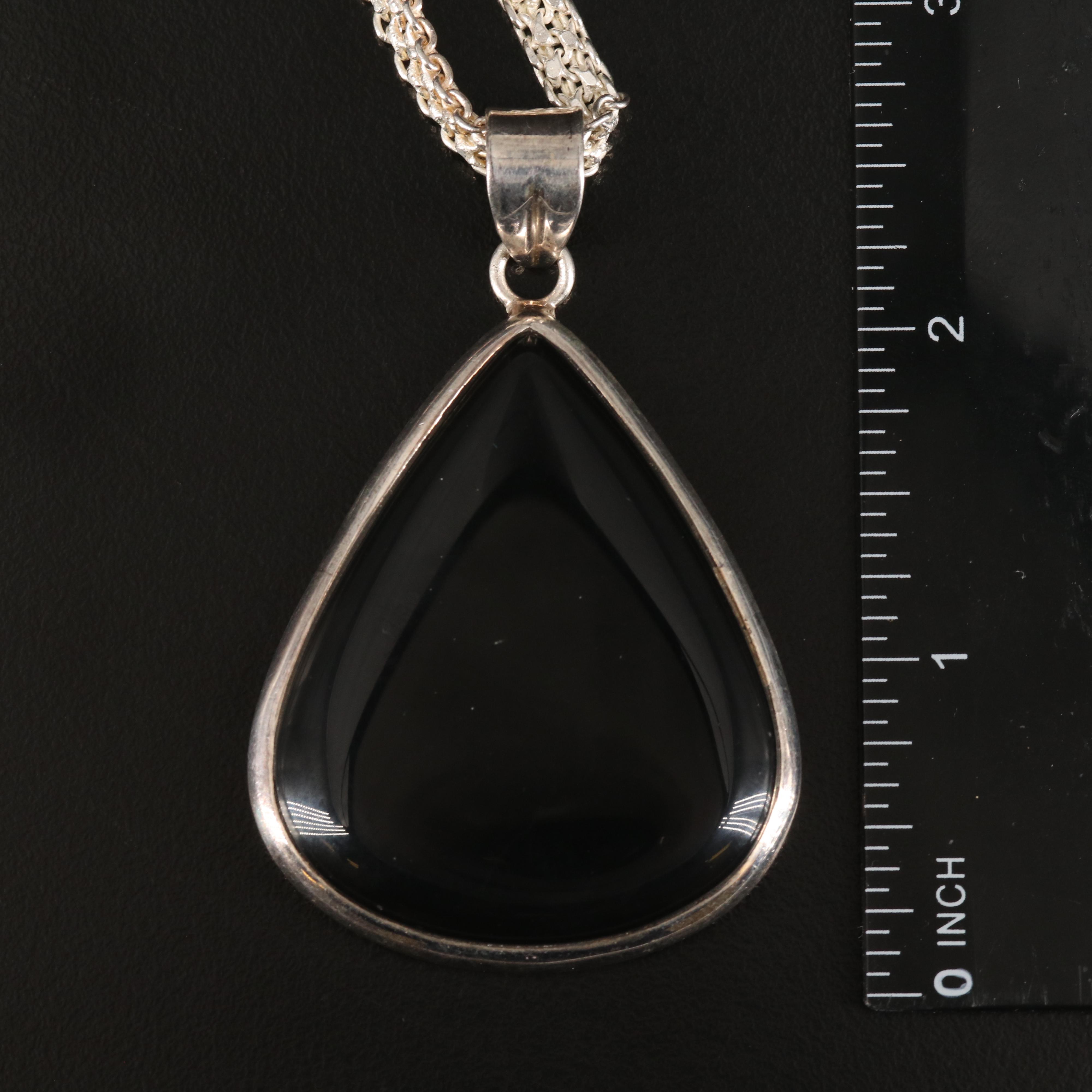 Amethyst Earrings and Black Onyx Pendant Necklace in Sterling