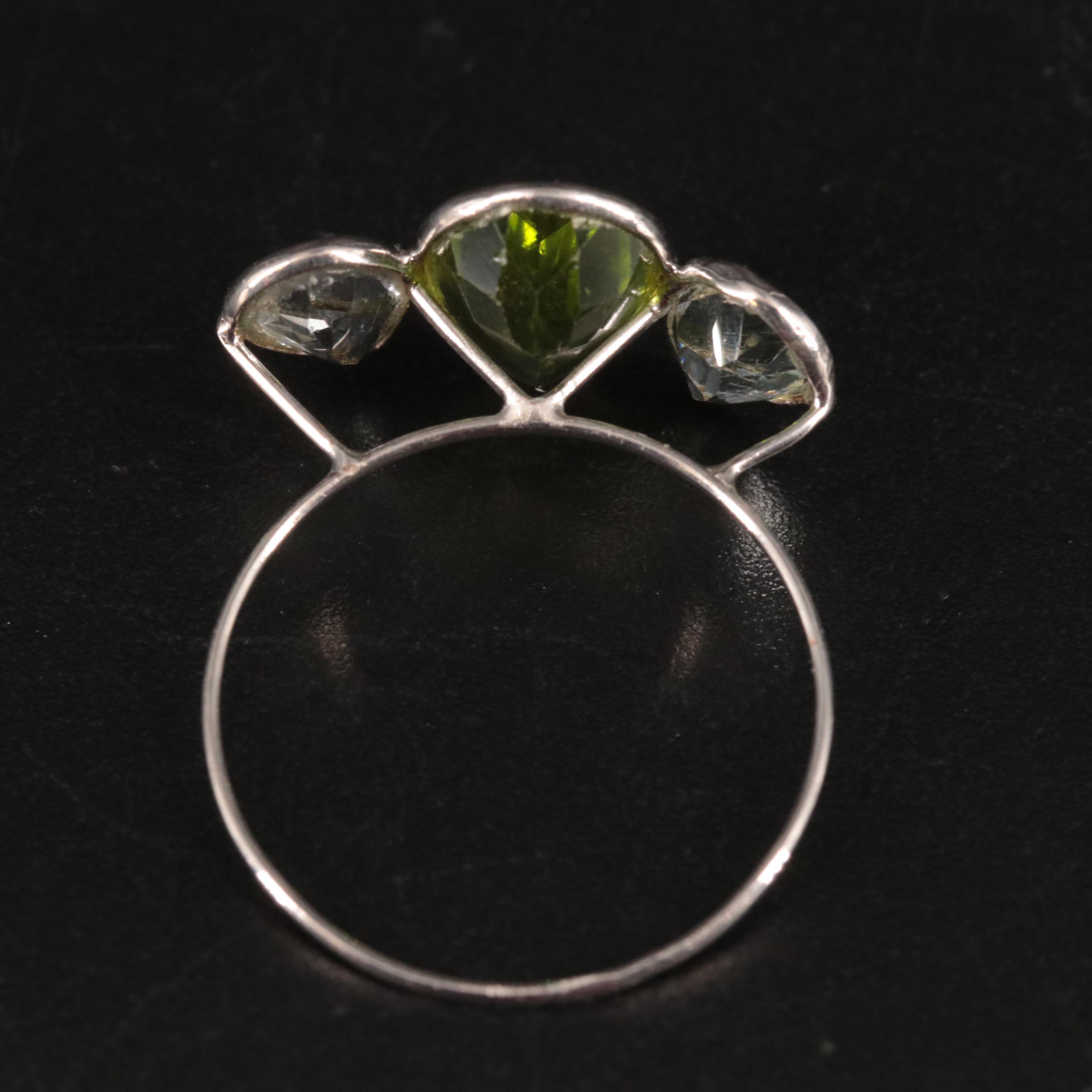 14K 3.71 CTW Peridot and Aquamarine Ring