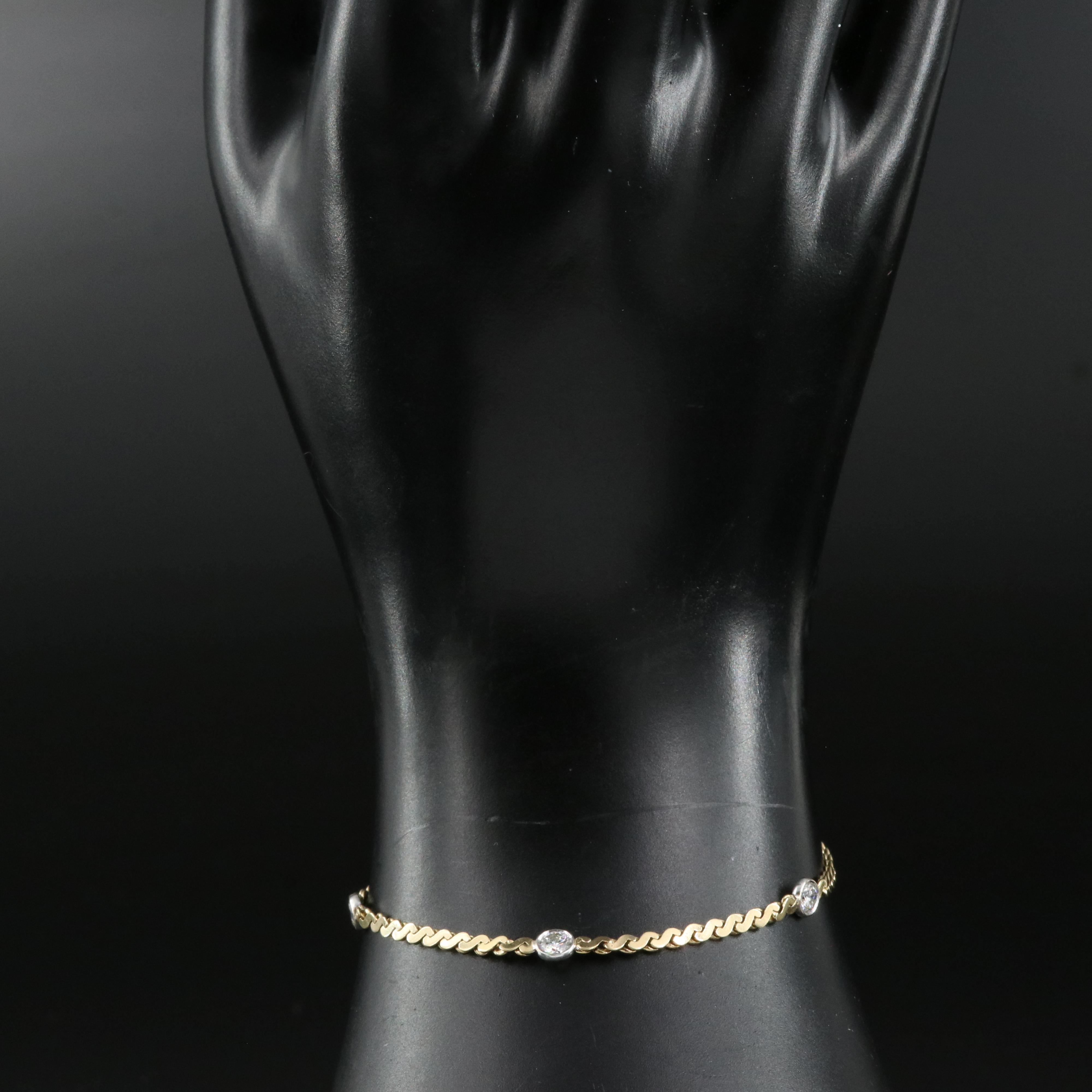 14K Serpentine Bracelet with 0.48 CTW Diamond Accents