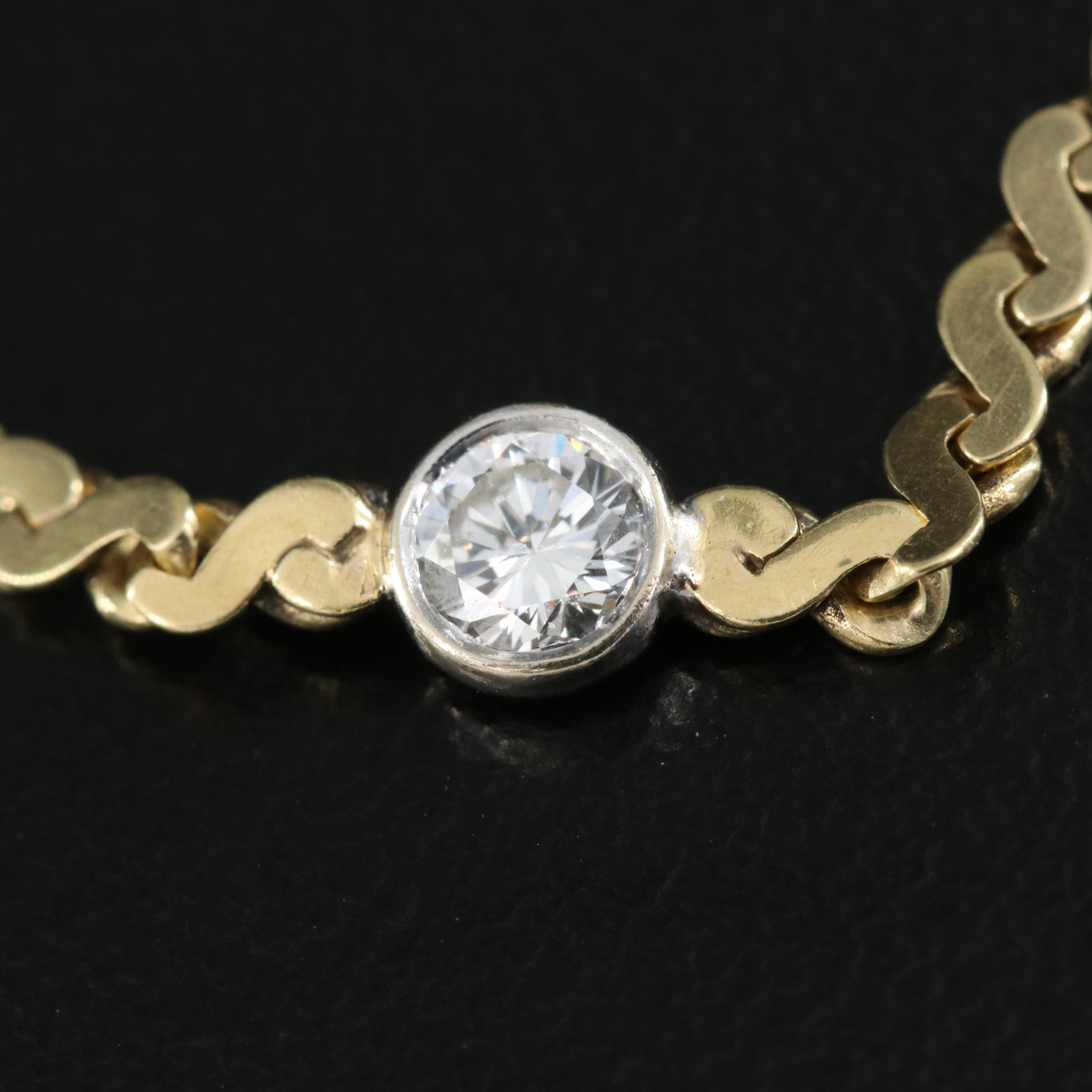 14K Serpentine Bracelet with 0.48 CTW Diamond Accents