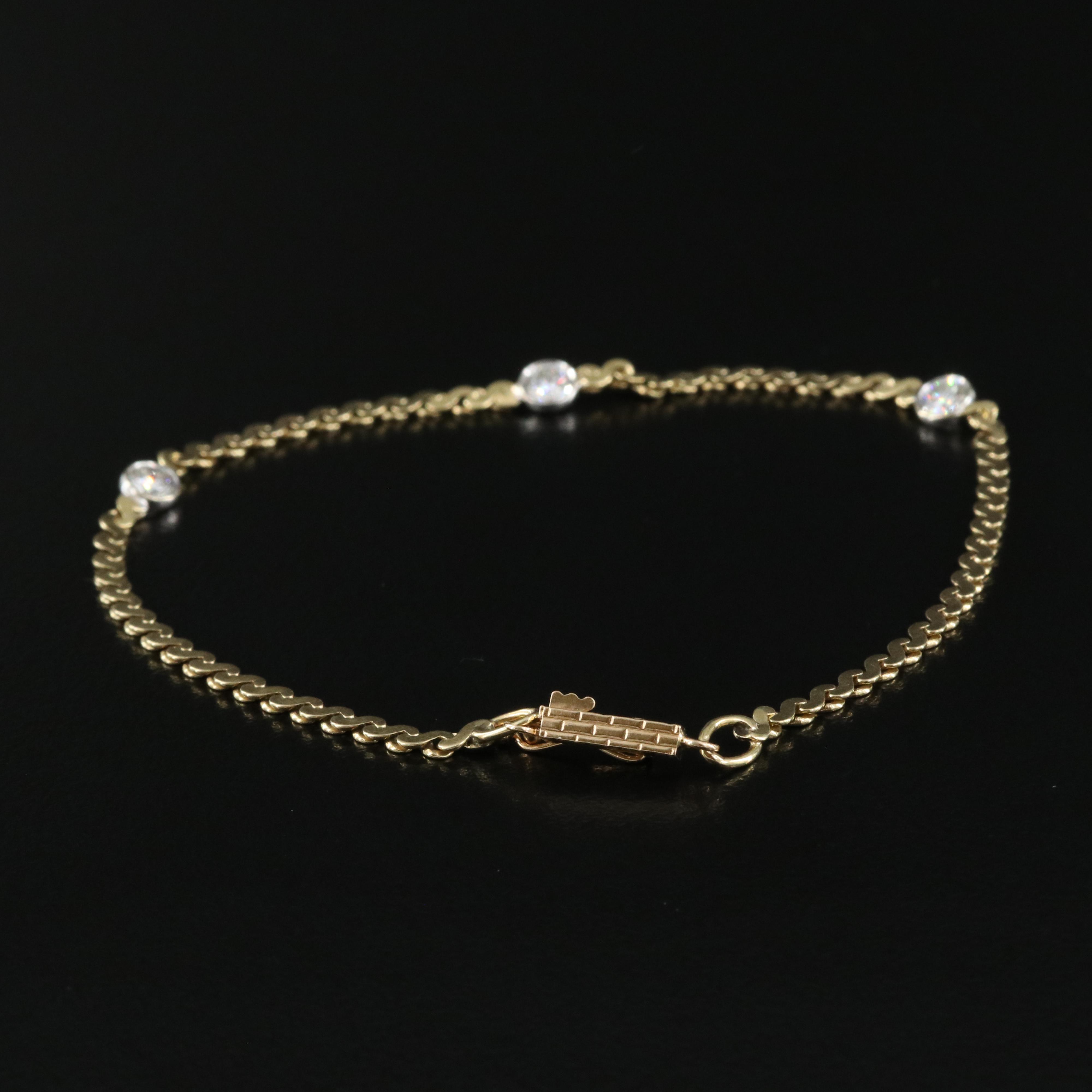 14K Serpentine Bracelet with 0.48 CTW Diamond Accents