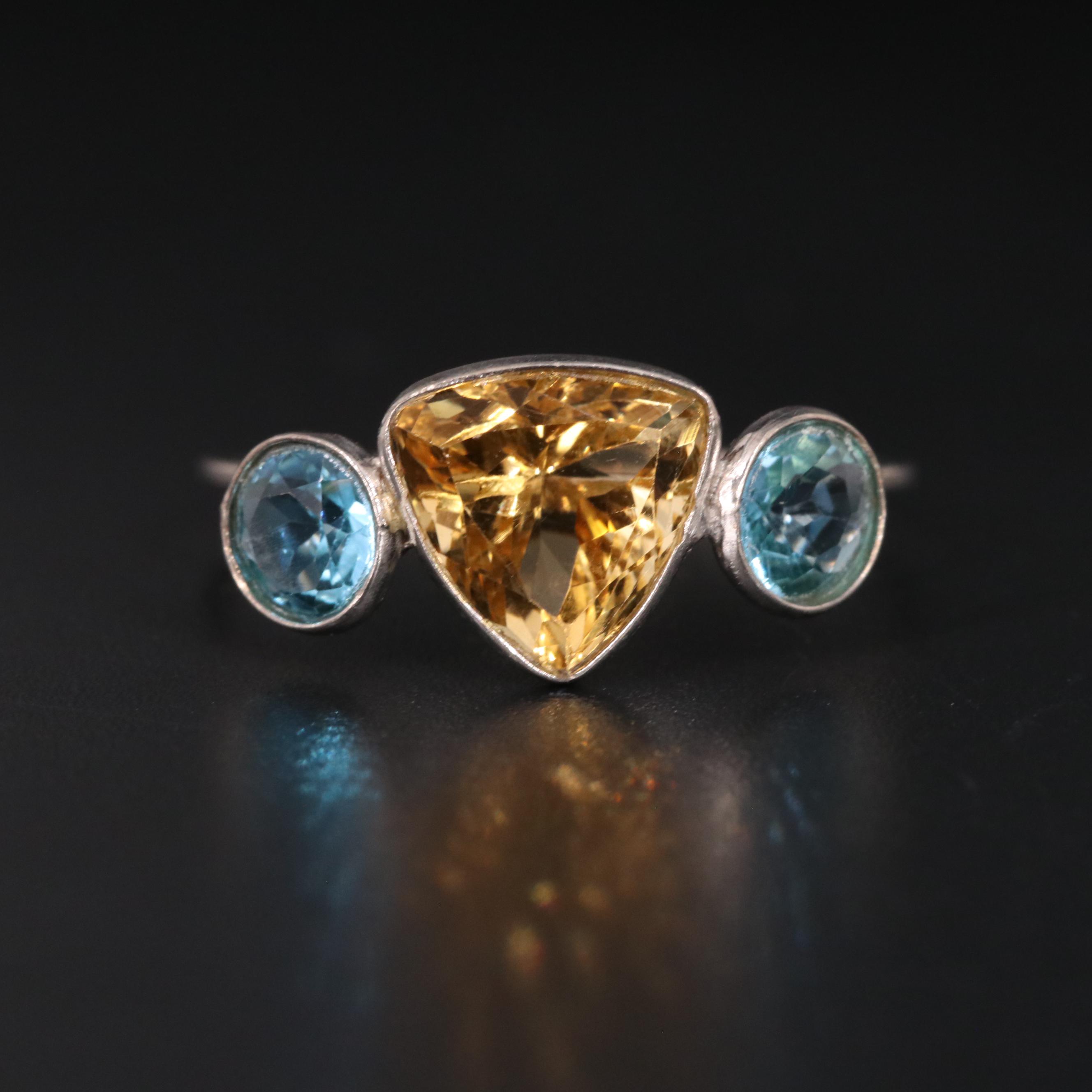14K Citrine and Topaz Ring