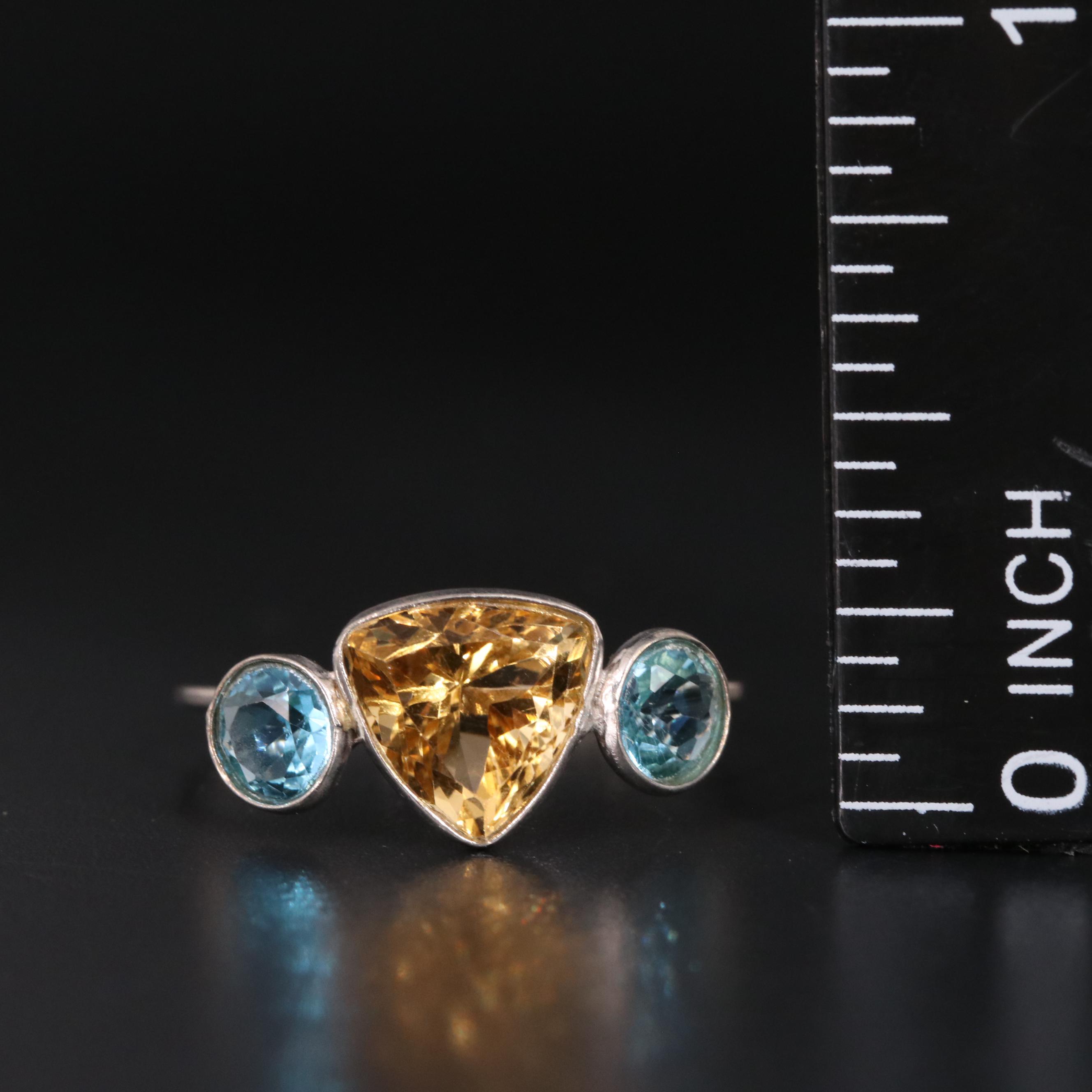 14K Citrine and Topaz Ring