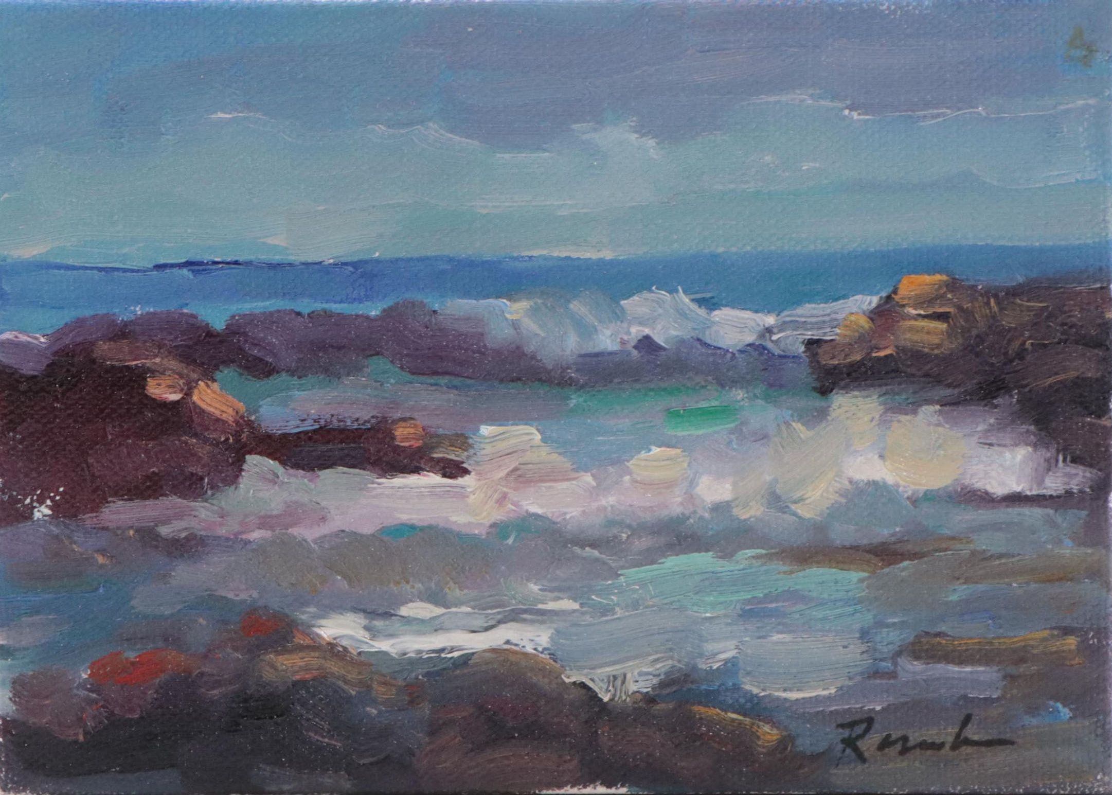 Sally Rosenbaum Seascape Oil Painting, 21st Century