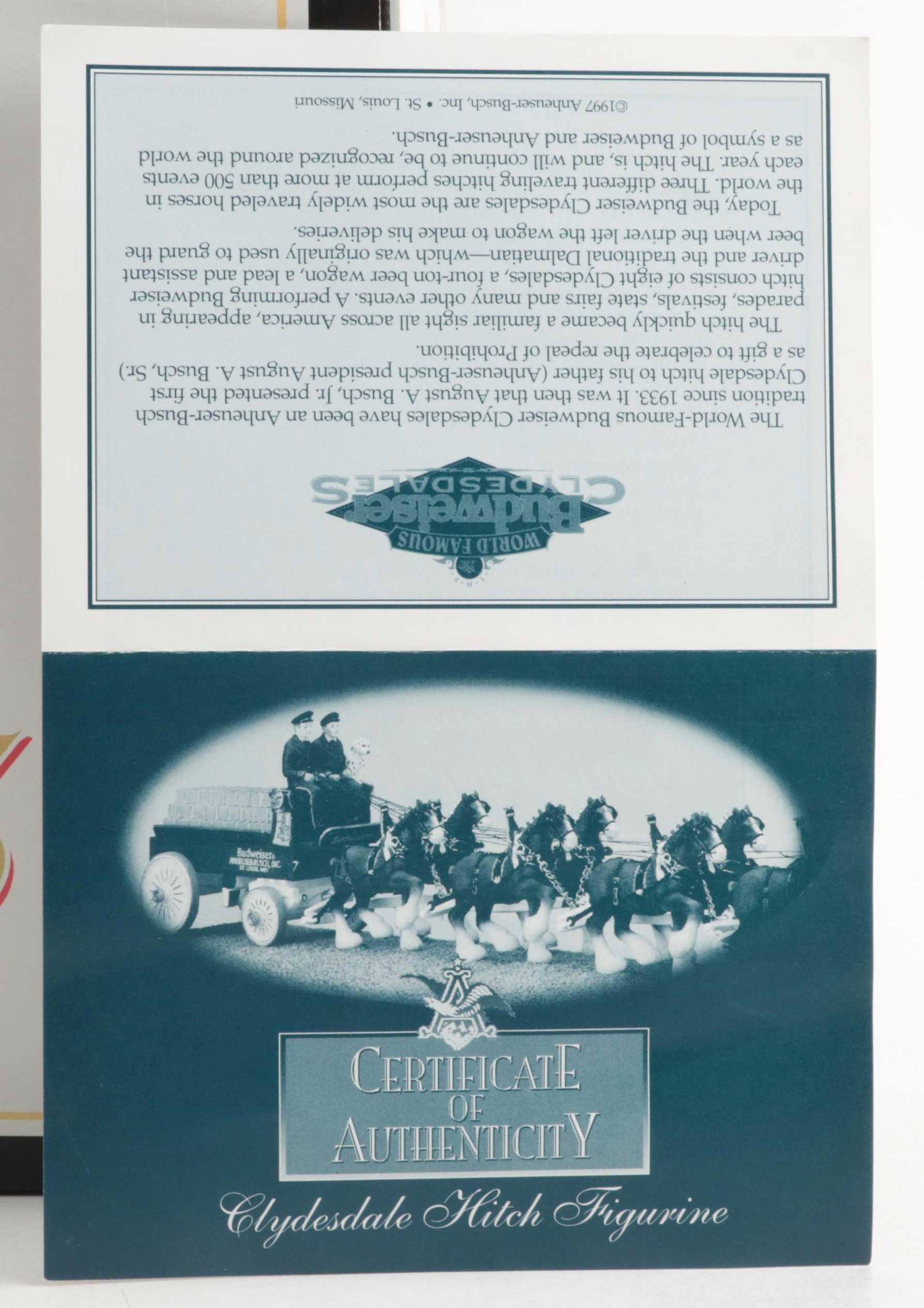 The World Famous Budweiser Clydesdales Limited Edition Resin Figurine