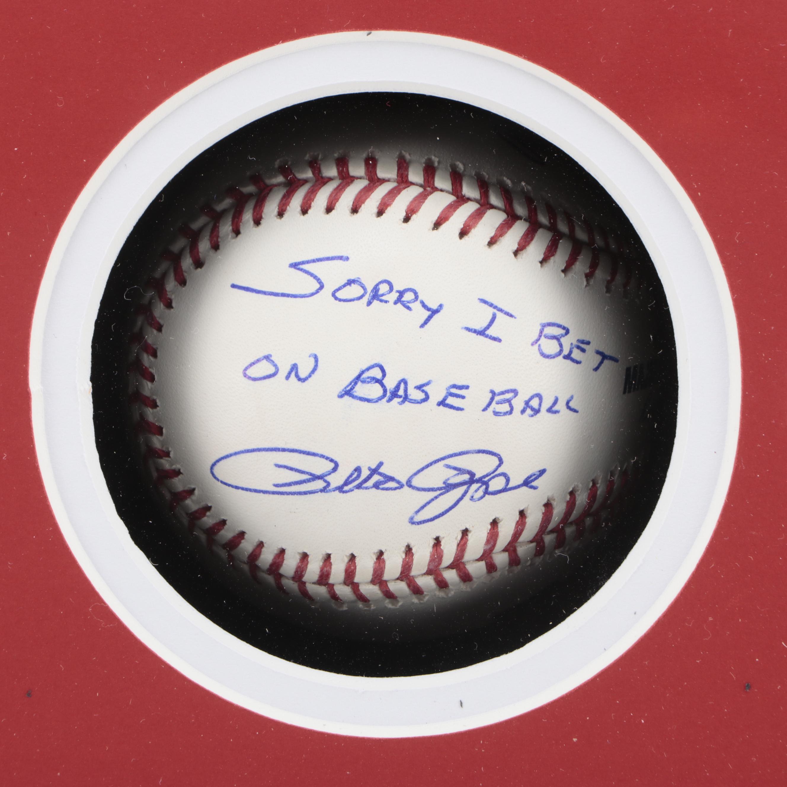 Pete Rose Signed Baseball, Sports Illustrated Giclée Print in Display Case