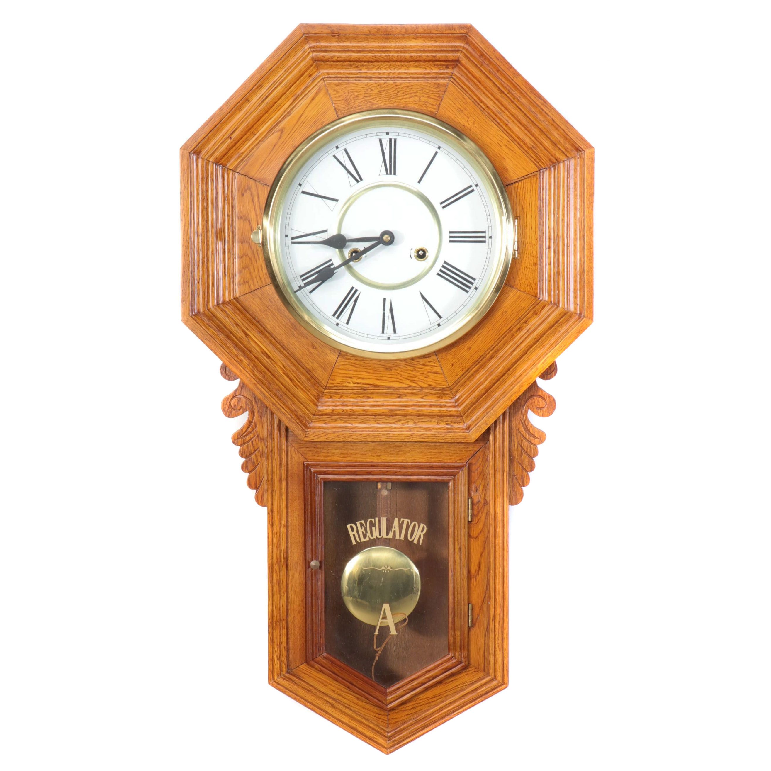 Wooden Regulator Wall Clock