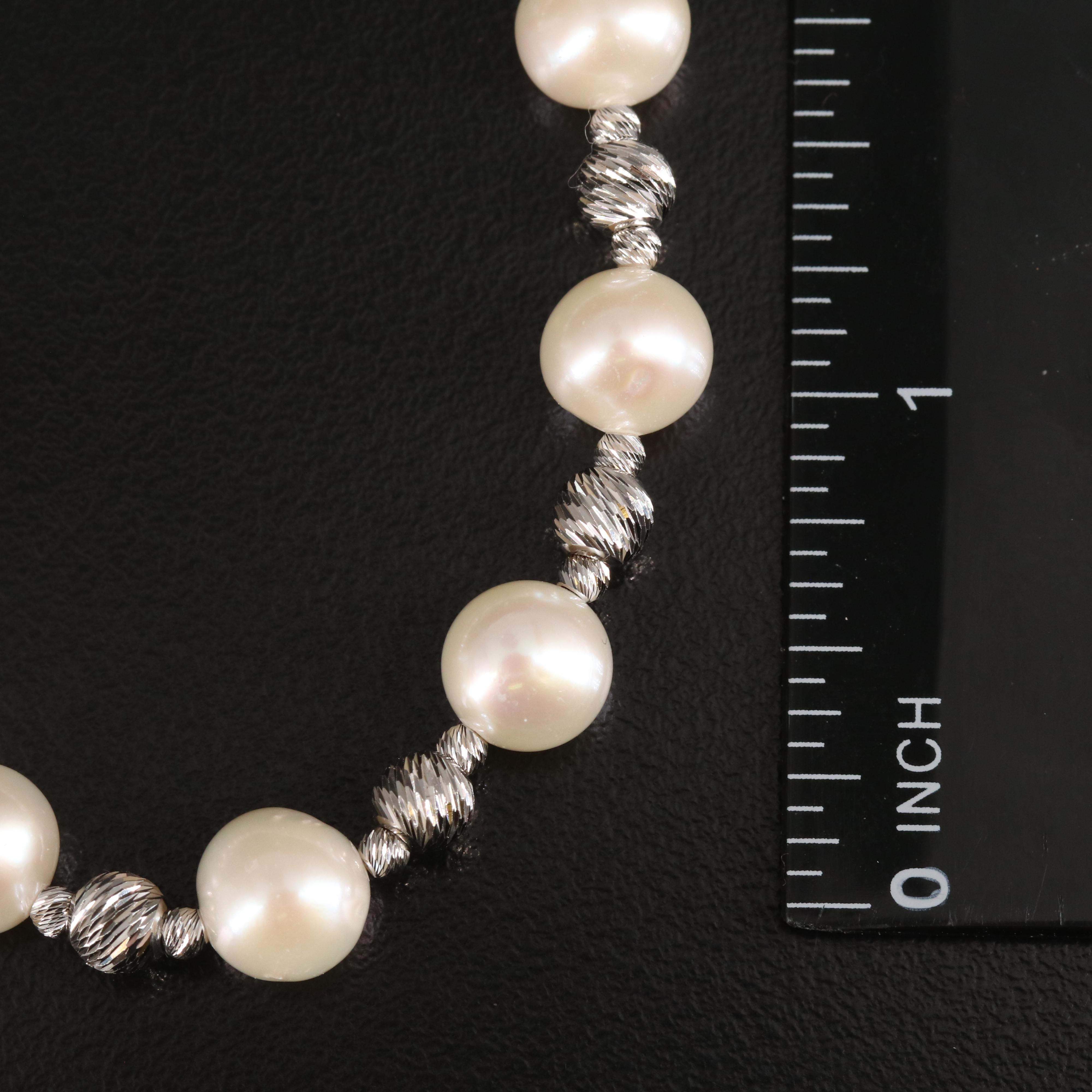 Sterling Pearl Necklace and Earring Set
