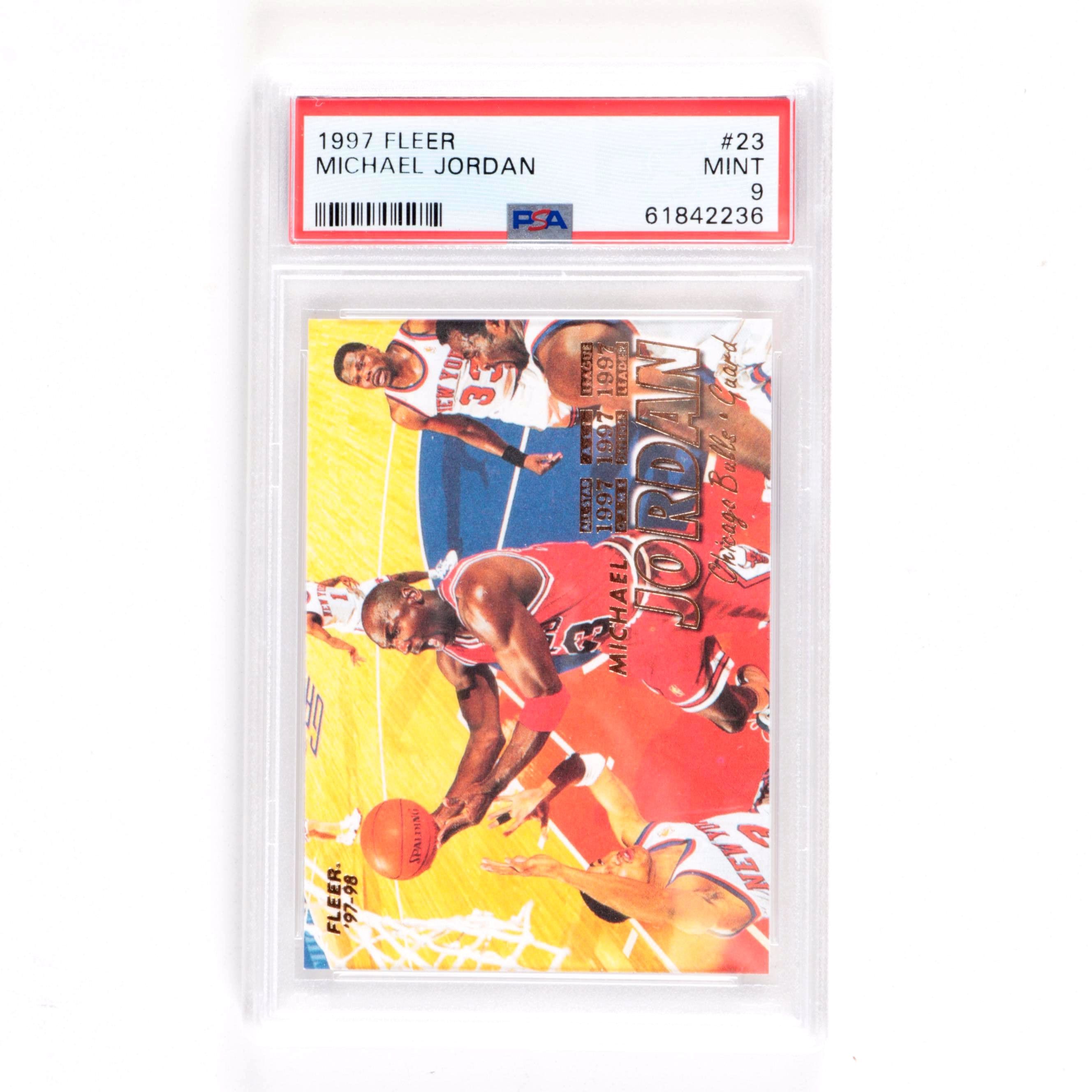 1997 Fleer Michael Jordan #23 Graded PSA Mint 9 Basketball Card