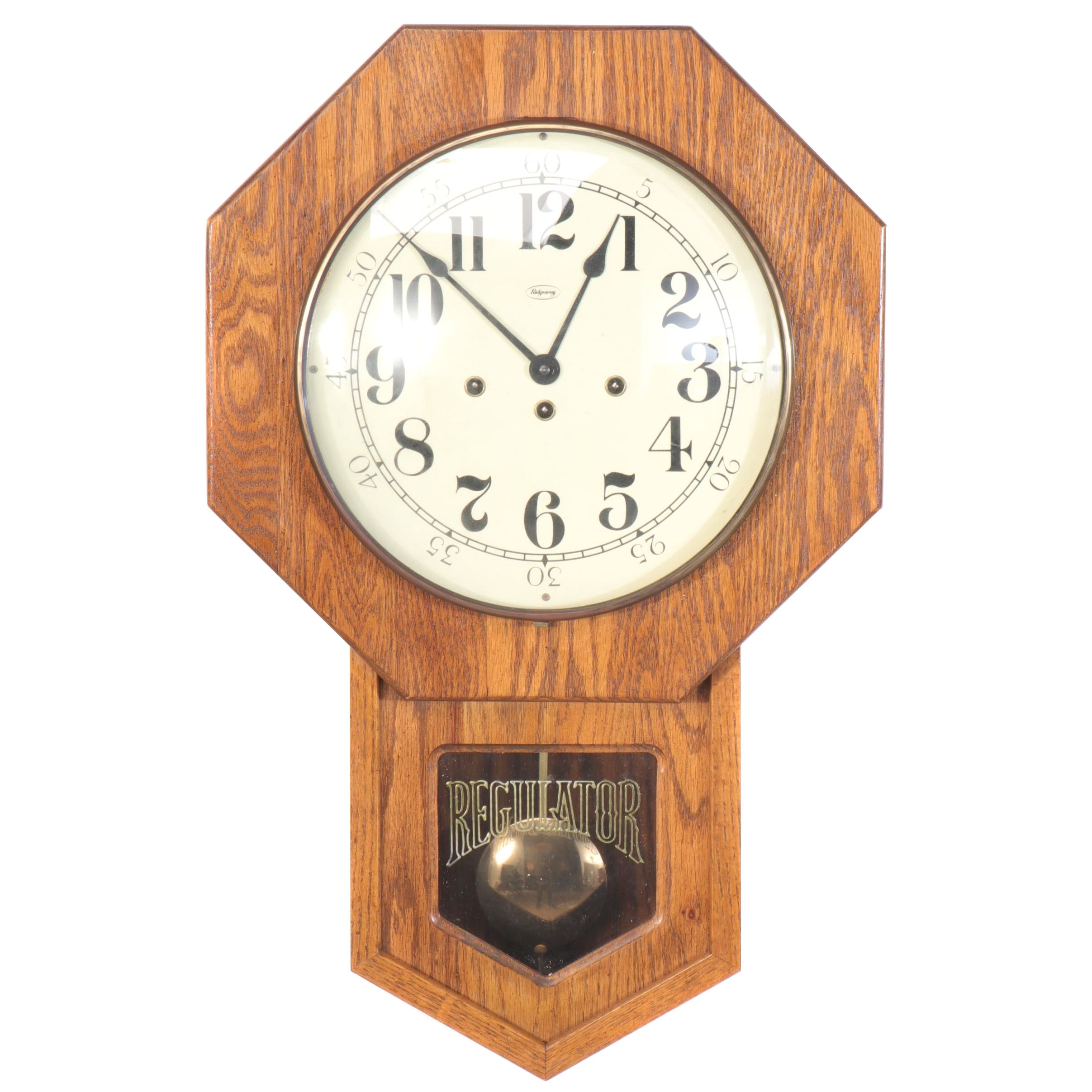Ridgeway Schoolhouse Regulator Pendulum Wall Clock, Late 20th Century