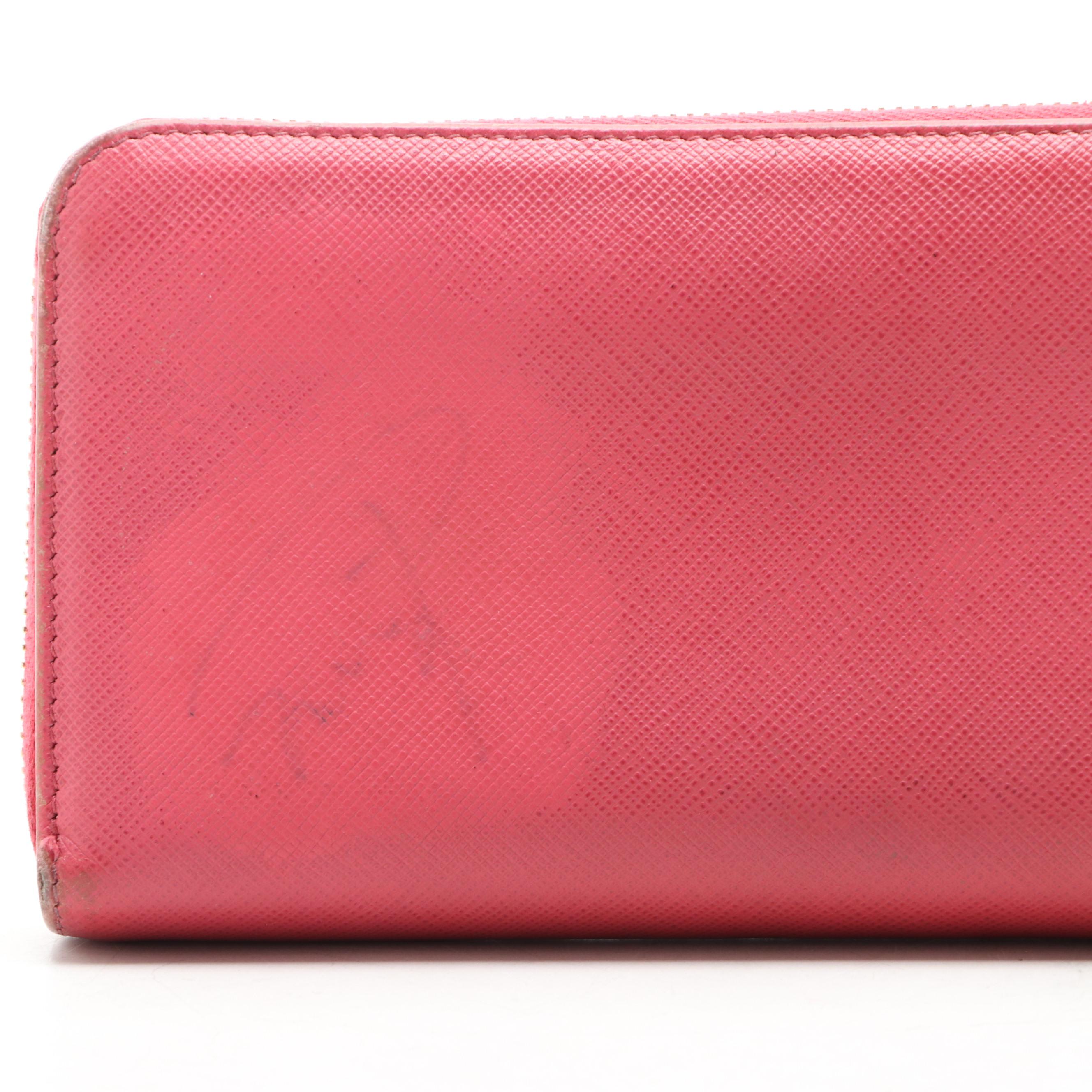 Prada Zip Around Wallet in Saffiano Leather
